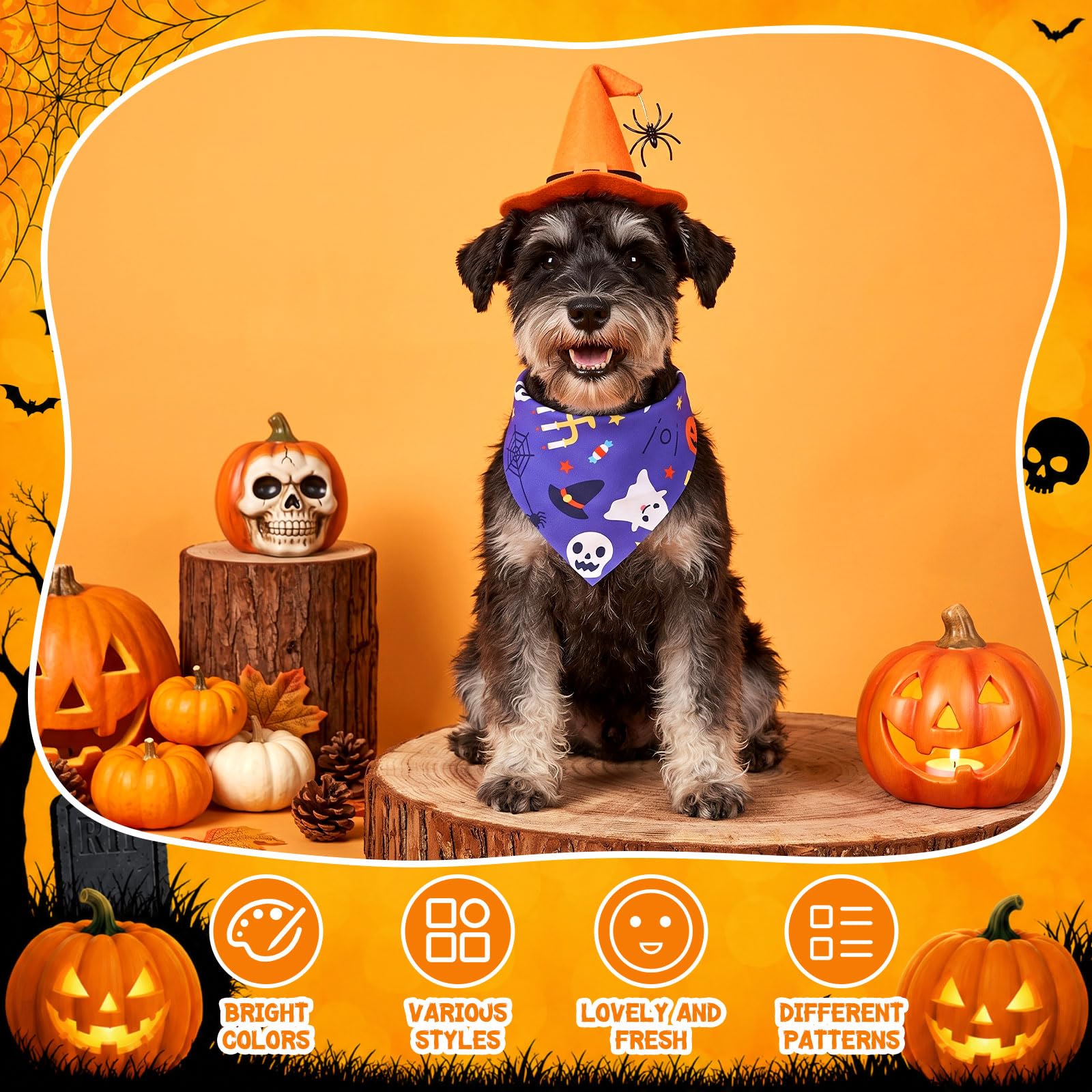Chicingyou Bandane per cani, 180 pezzi, per Halloween