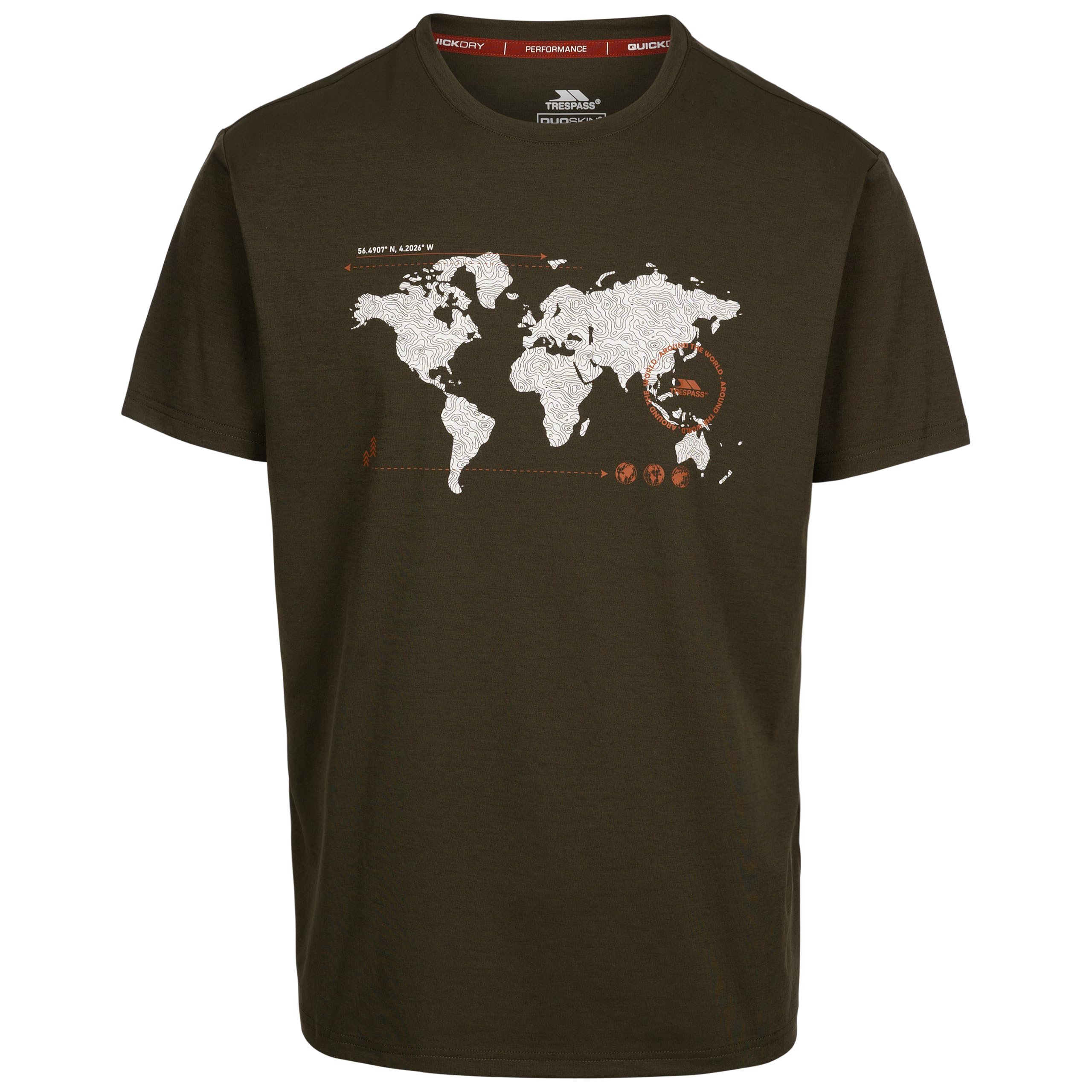 Trespass Mens Casual T-Shirt Short Sleeves and QuickDry with Graphic Ohio