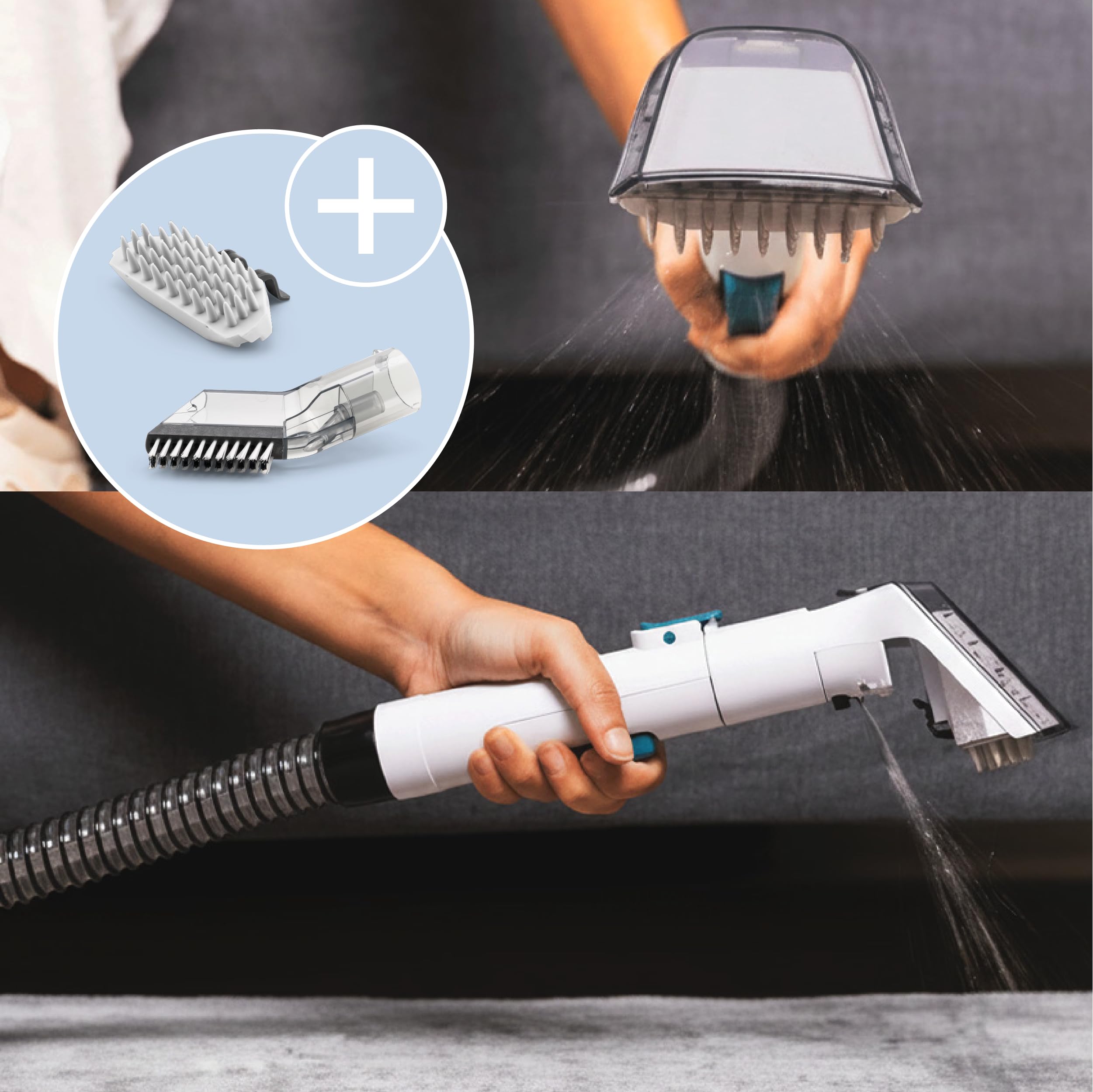 Di4 Aspiroclean Essenza 600, Aspirateur pour Tapisseries, Puissance 600W, pour Liquides et Solides, 15 kPa, Double Réservoir, Accessoires Inclus, Idéal pour Canapés, Tapis, Tapisseries et Voiture