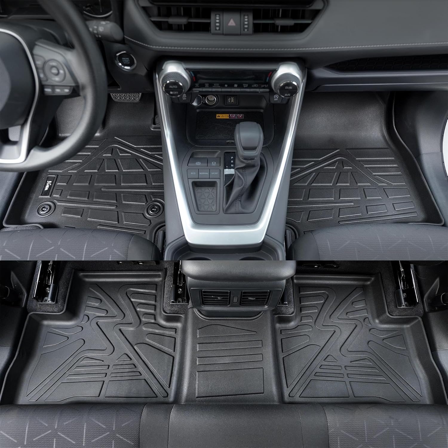 KARPAL Floor Mats Fit for Toyota RAV4 2019-2025 (Include Hybrid), Custom Fit All Weather TPE Floor Liners, 1st & 2nd Row & Cargo Liner & Backseat Mat, RAV4 Accessories