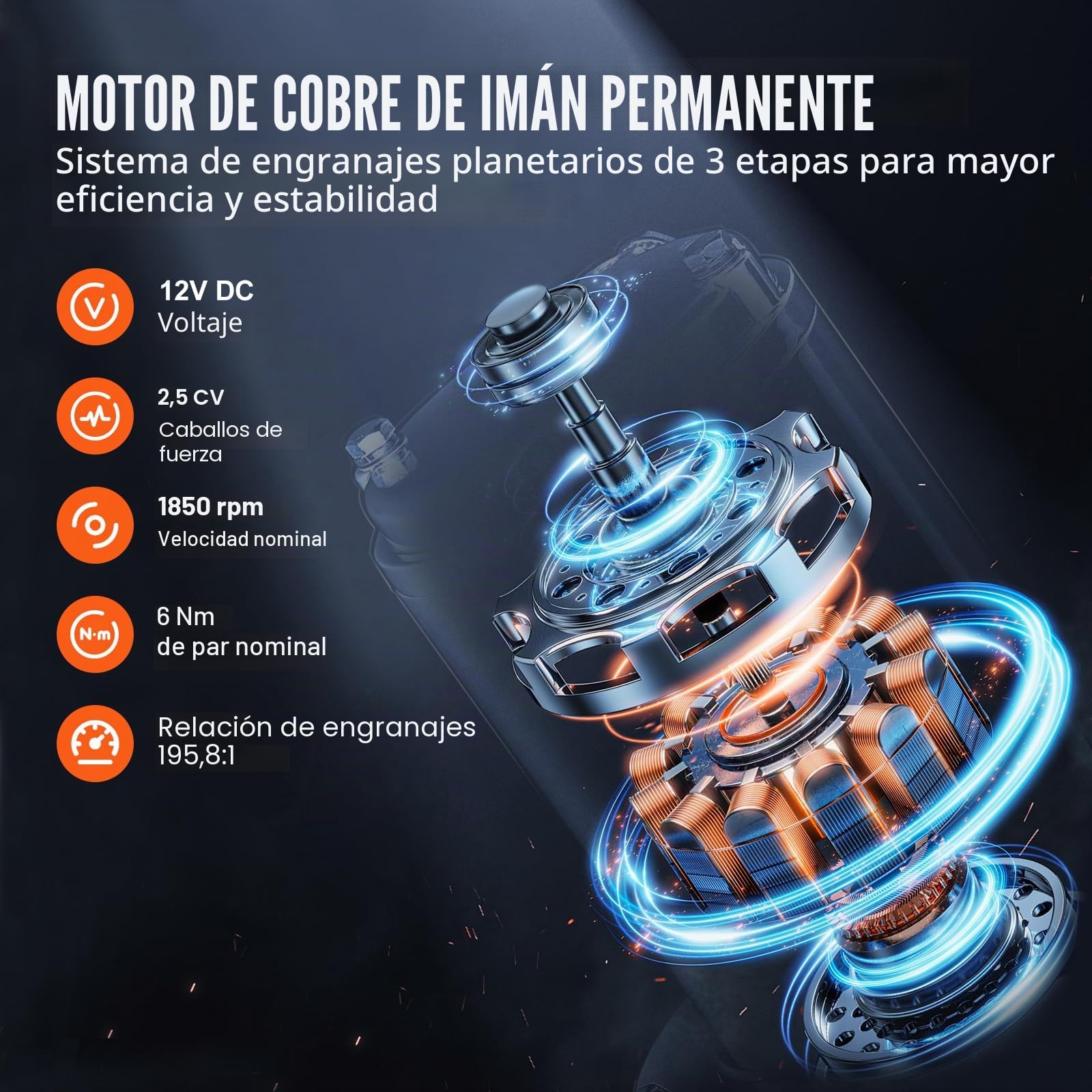 VEVOR Cabrestante Eléctrico 2722 kg Cabrestante para Camión con Cable Sintético de Φ 0,6 x 1676,4 cm Guía de Aluminio Control Remoto Inalámbrico y con Cable para Remolcar Vehículo Todoterreno, Barco