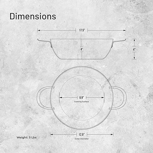 Miniatura 7 de de Buyer MINERAL B - Sartén de acero al carbono con dos asas, 12.5 pulgadas, ideal para saltear, cocinar a fuego lento, freír y comidas en una