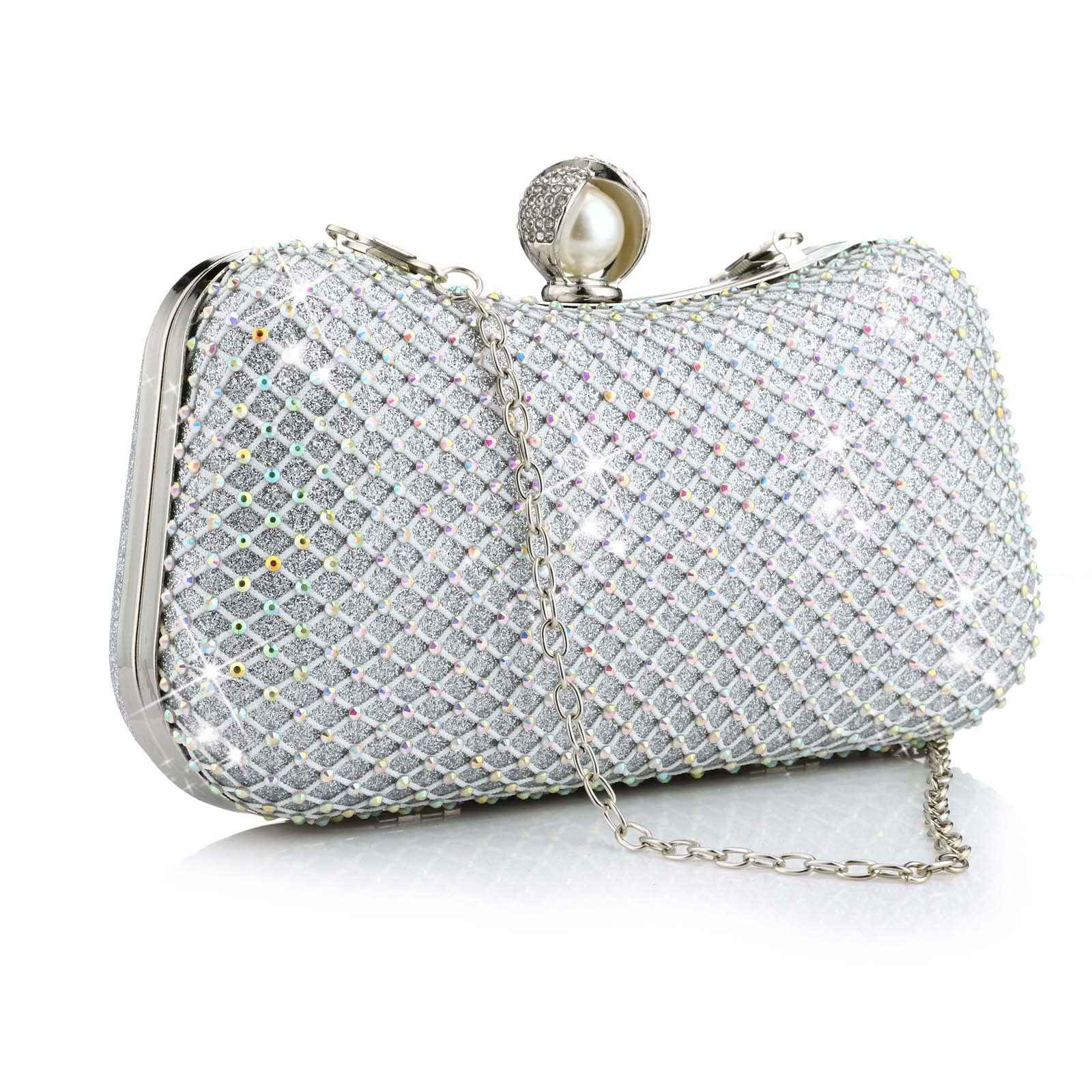 EROUGEWomen Evening Clutch Purses Rhinestone Bridal Crystal Evening Handbag for Formal