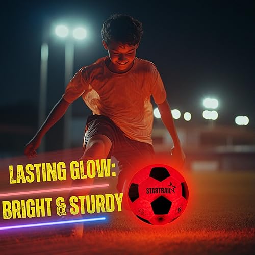 Miniatura 8 de Balón de fútbol iluminado, bola que brilla en la oscuridad NO 5, regalos de fútbol para niños de 8 a 12, 12 a 14 años, ideas de regalo para niños y