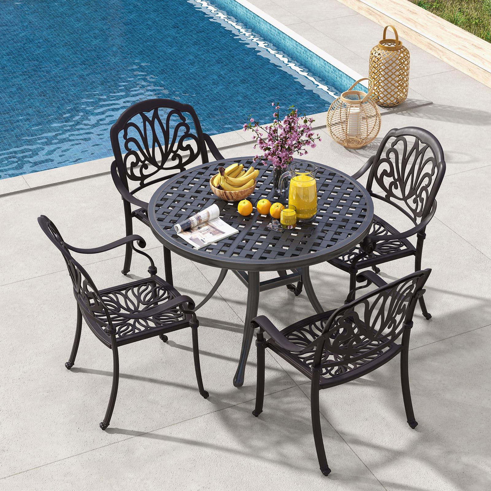 cast aluminum stackable patio chairs