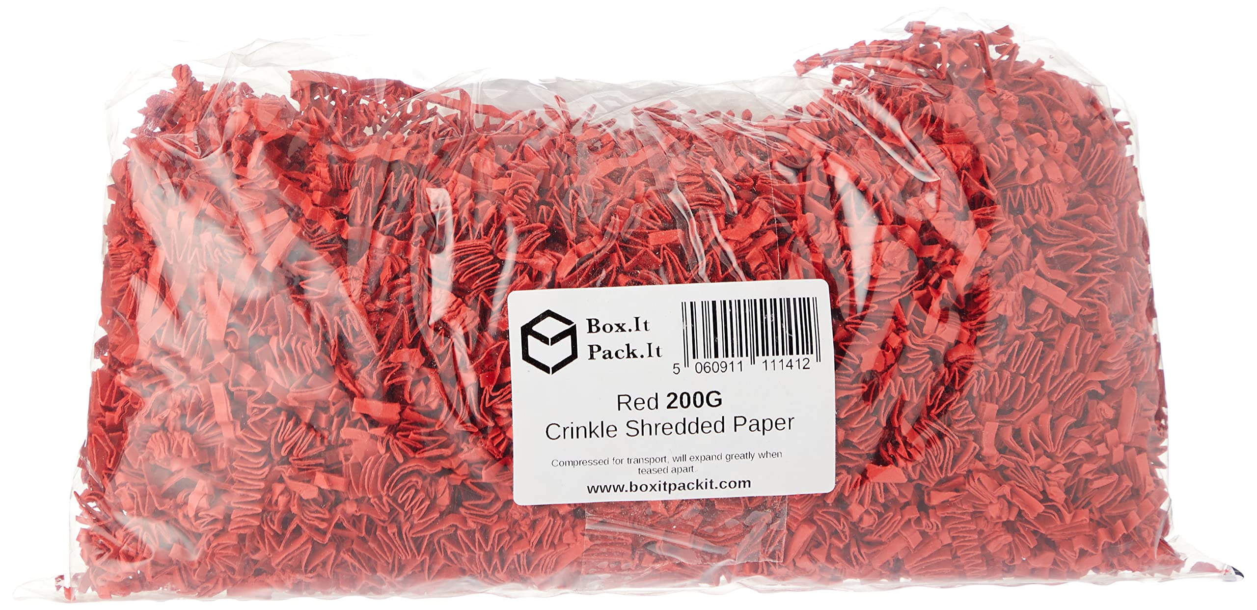 Box.it.pack.it Shredded Crinkle ZigZag Kraft Paper, Red, 200g