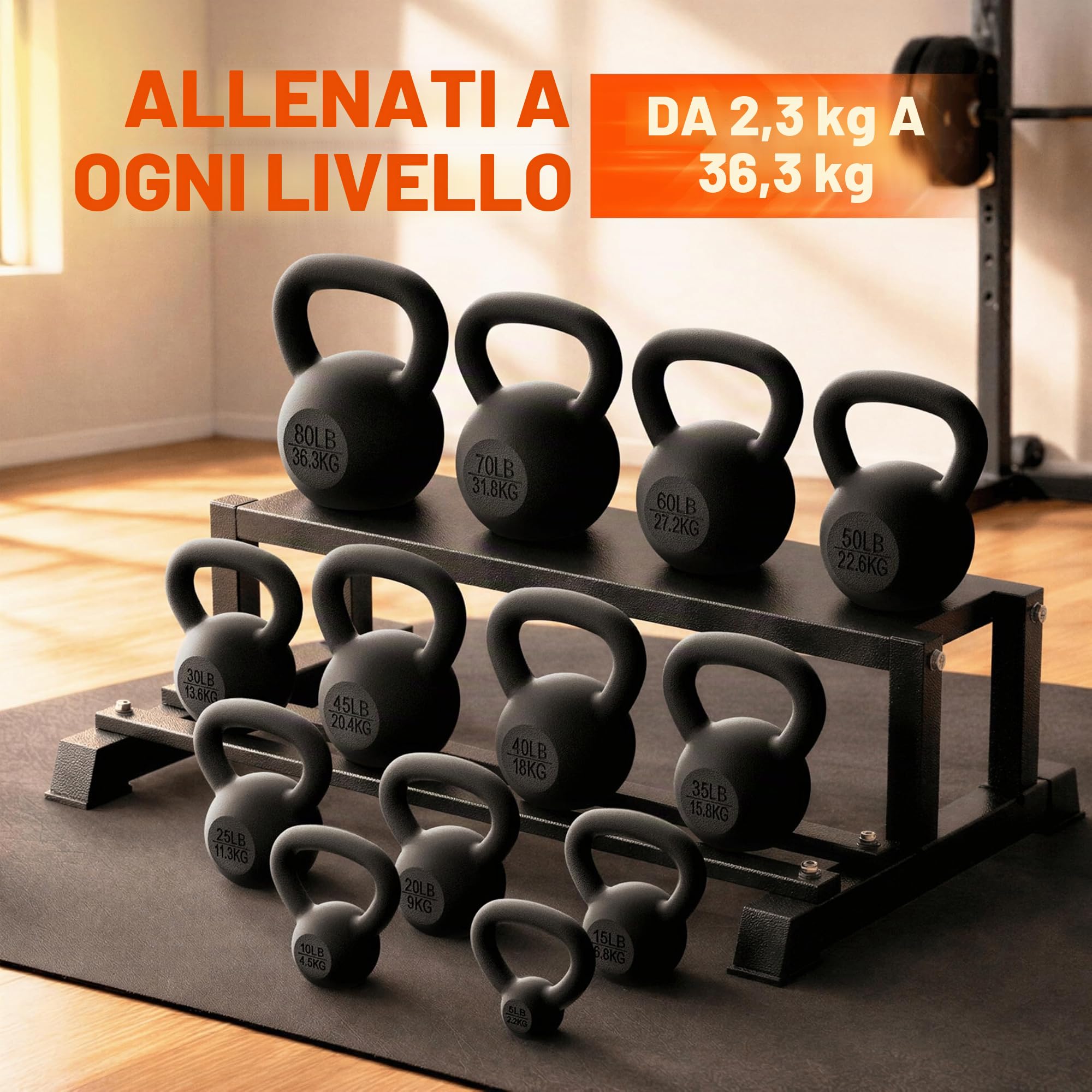 Yes4All Kettlebell in ghisa da 2-20 kg