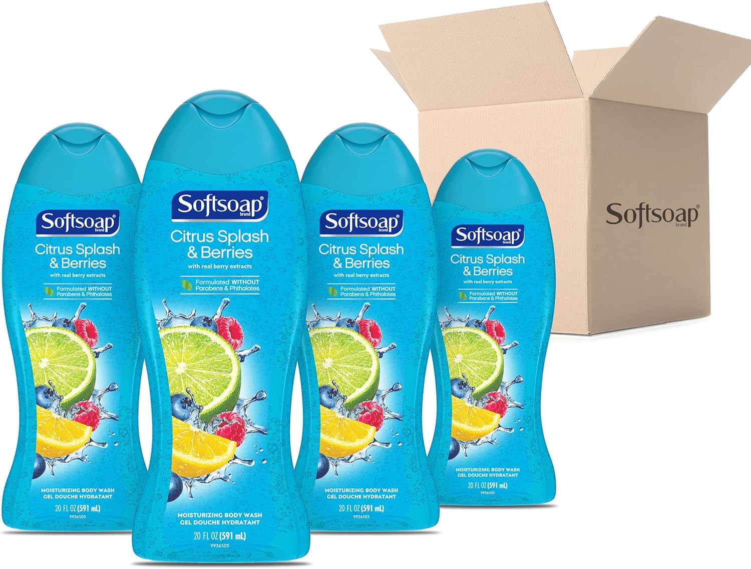 Softsoap Moisturizing Body Wash, Citrus Splash and Berries, 20 Fl, Oz. (Pack of 4) Amazon.ca