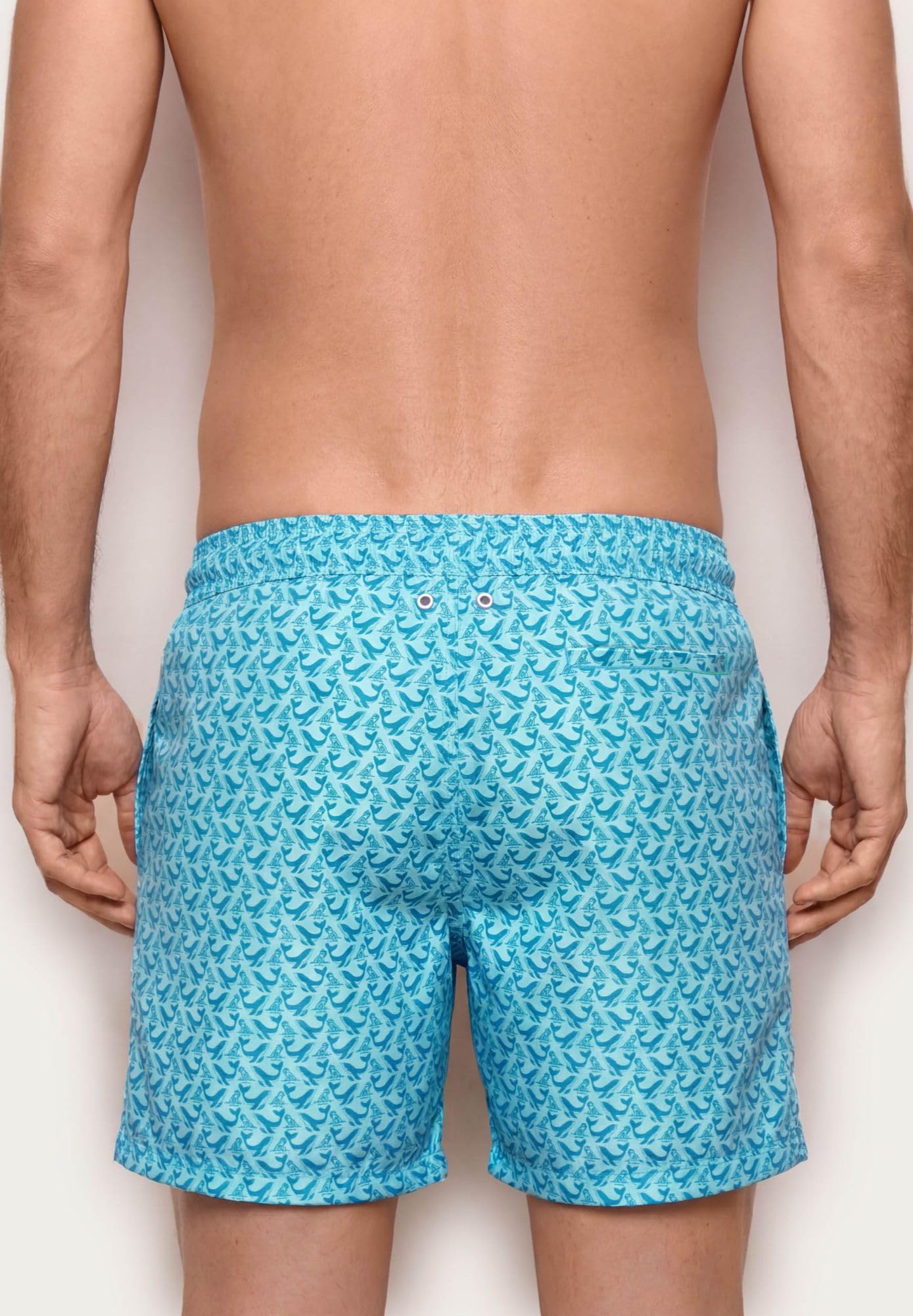 YAMAMAY - Costume Boxer con Tasche Laterali, Uomo, Sea Club, Turchese, Stampato