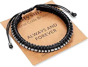 Inspirational Gifts for Men Morse Code Bracelets Mens Bracelets Graduation Gifts for Him Fathers Day Adjustable Leather Bracelet Motivational Birthday Annivesary Jewelry Stocking Stuffers for Men