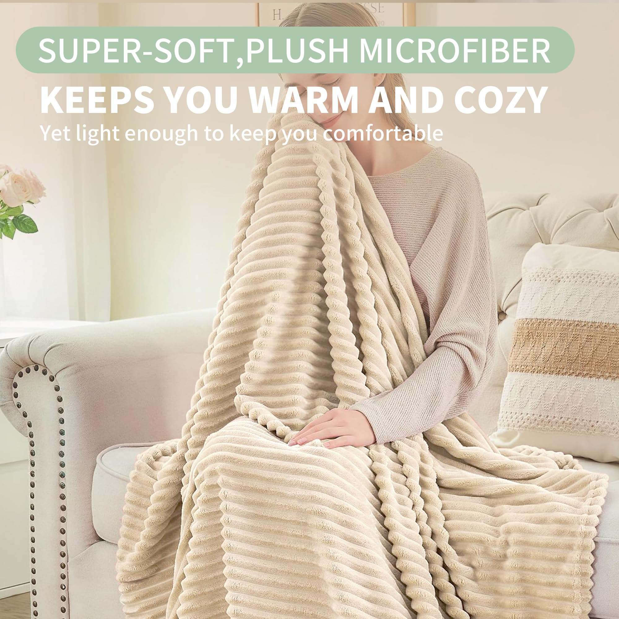 Coperta coccolosa Coperta in pile Coperta di flanella Coperta unicolore Coperta per divano Soffice lancio Microfibra Copriletto Coperta per letto Divano Ufficio Camera da letto 150x200cm Khaki