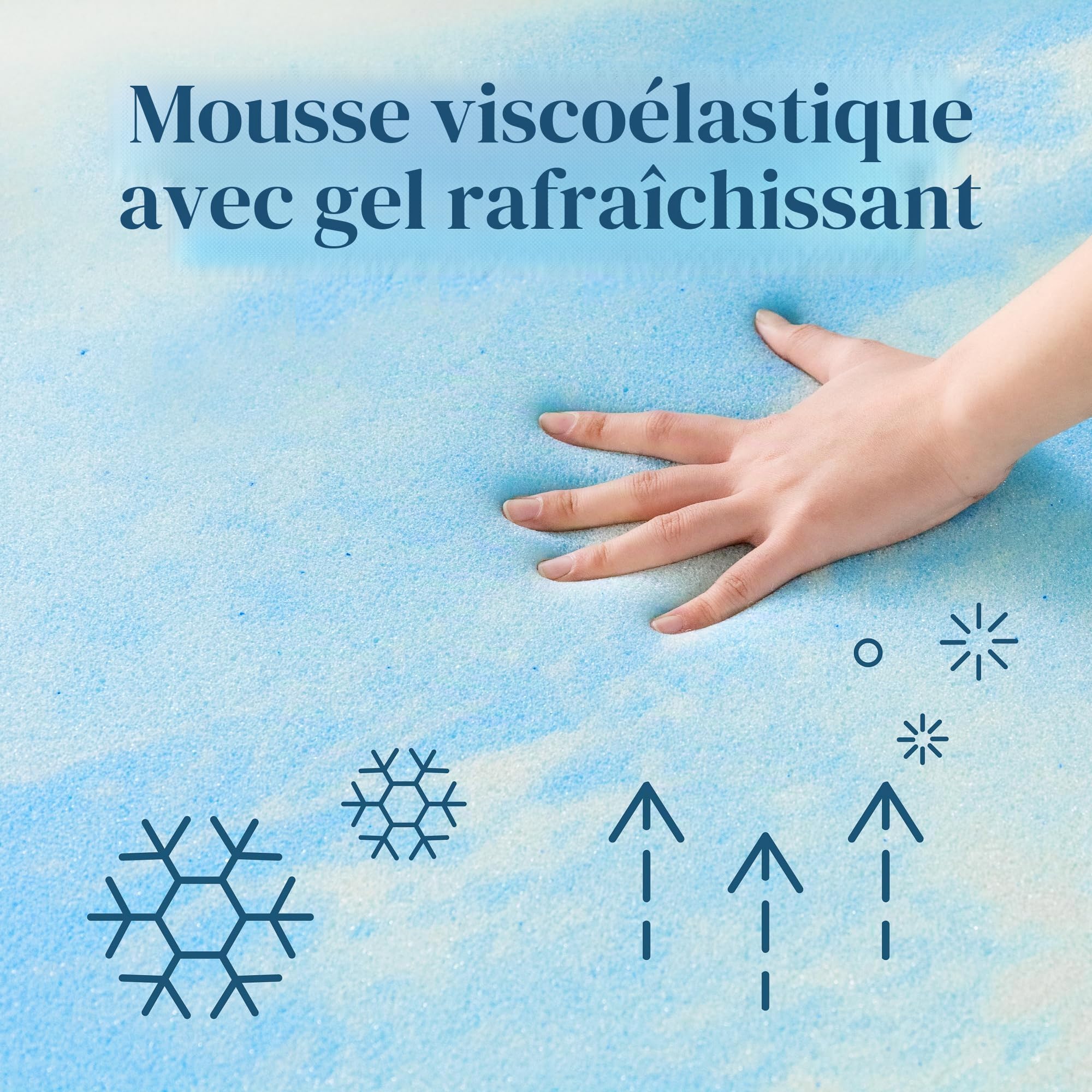 Zinus Surmatelas en Mousse à mémoire de Forme 135 x 190 cm, épaisseur 10 cm, Design à cellules Ouvertes, Respirant et Doux, fermeté Moyenne, pour améliorer Le Repos et Le Confort, certifié Oeko-Tex