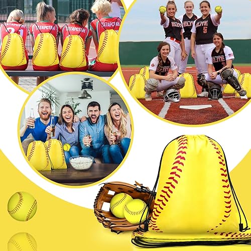 Miniatura 5 de Bolsas con cordón para softbol, béisbol, baloncesto, fútbol, hockey, bolsas de regalo, bolsa de cincha para equipos deportivos, Softball, Softbol