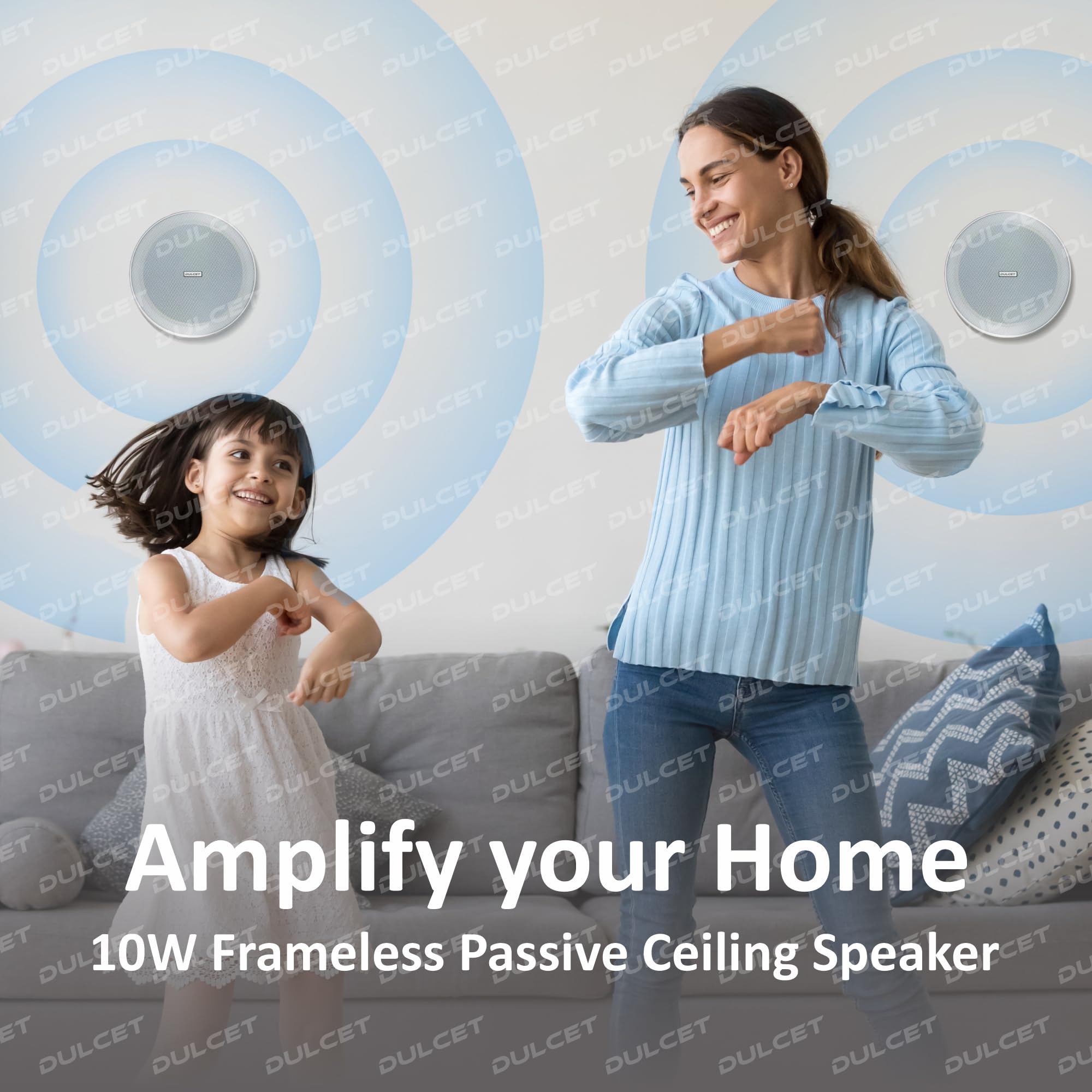 DULCET DC-CS6F-PS 6.5 inch 10W Full Range 8 Ohms Frameless Passive Ceiling Speaker that Connects to Active Bluetooth Ceiling Speaker (Active Bluetooth Speaker to be Purchased Separately) — Amazon image 8