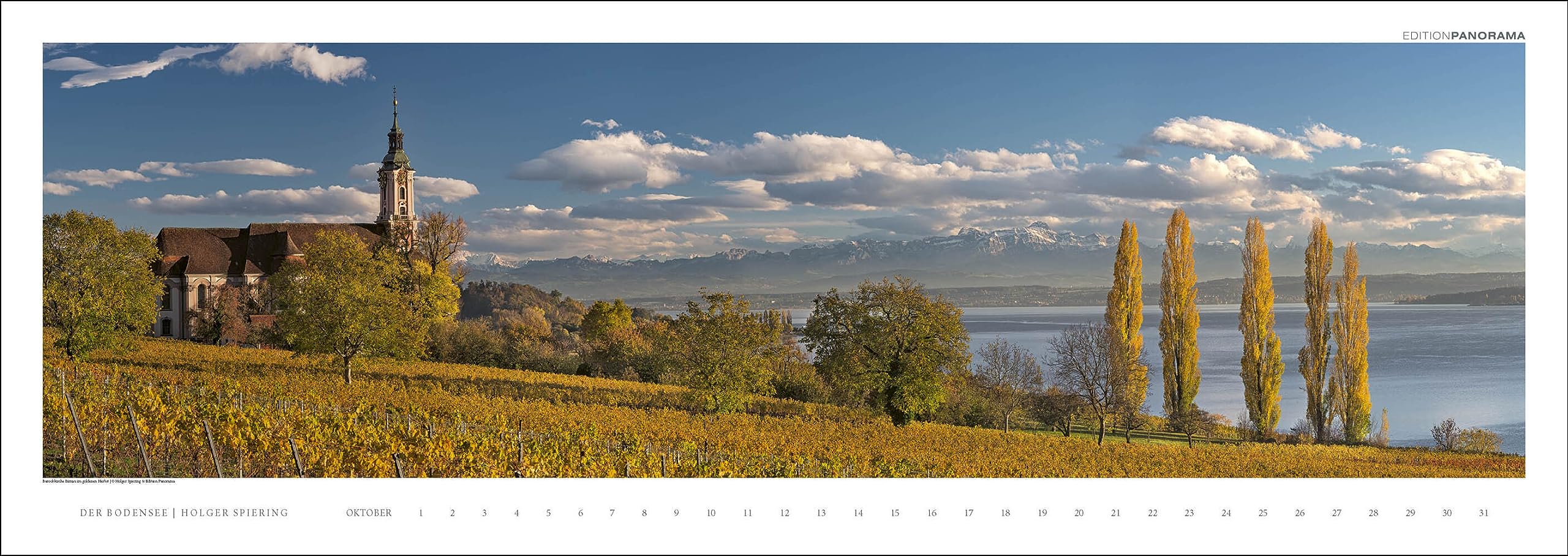 Der Bodensee: Immerwährender Panorama-Kalender, 110 x 39 cm