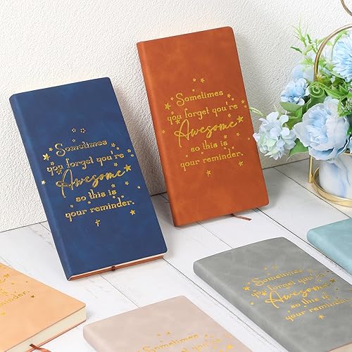 Miniatura 10 de Fuutreo 10 cuadernos de cuero A6 con bolsillo a granel pequeño bloc de notas para agradecimiento a los empleados compañeros de trabajo secretario