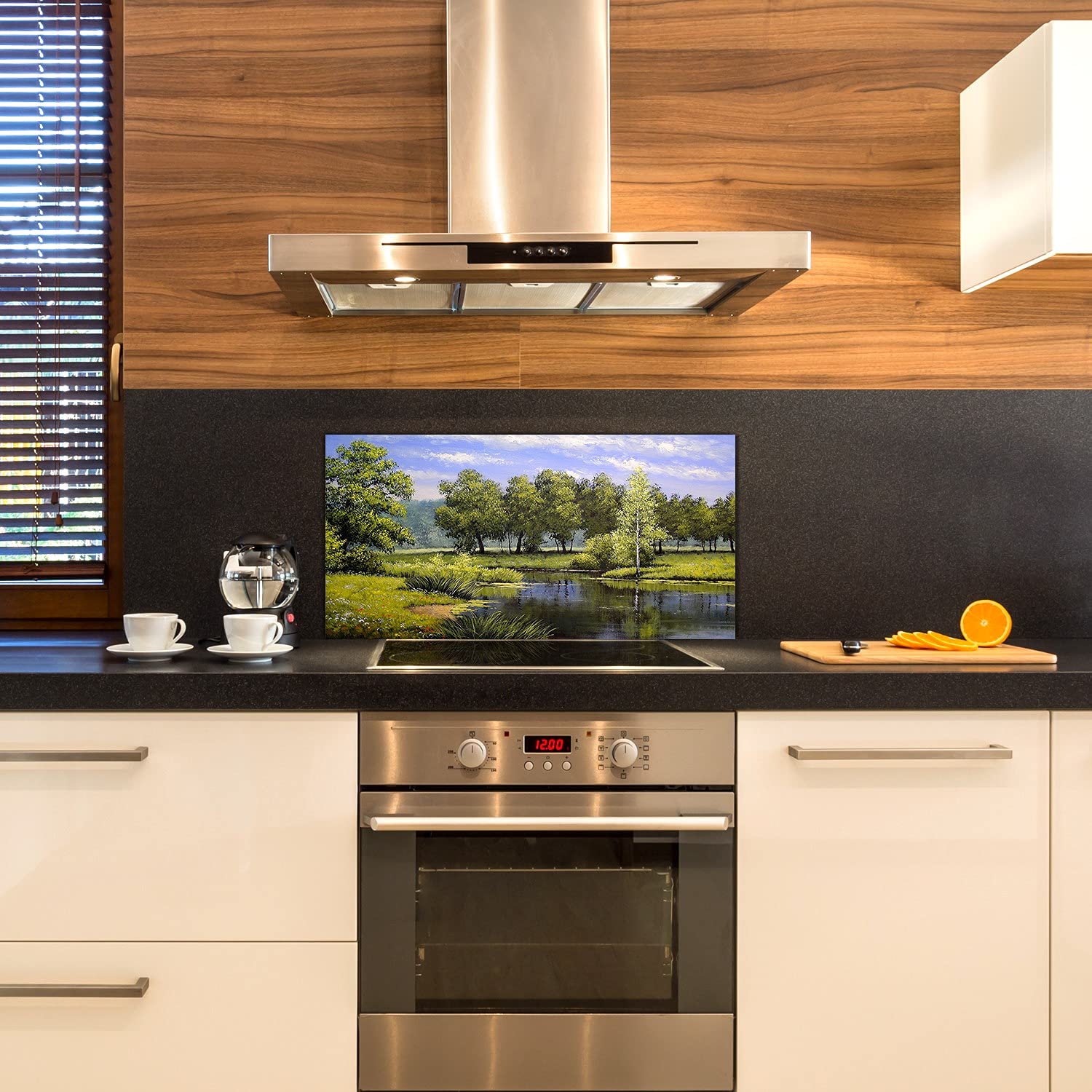 Crédence Cuisine Verre Trempé Coloray 100x50cm - Design Kandinsky, Adhésive