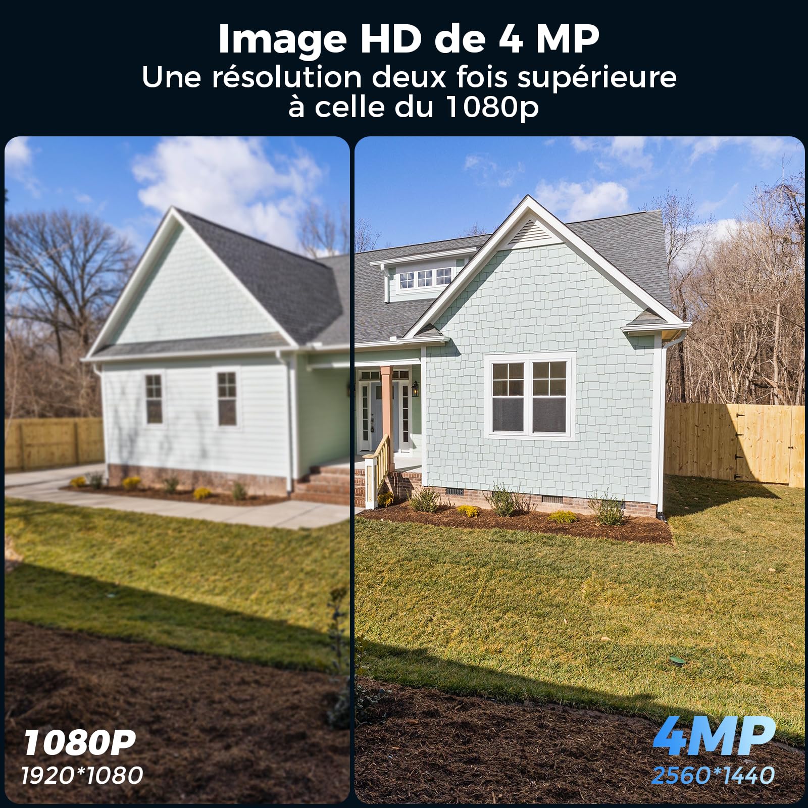 Hiseeu Caméra Sécurité Extérieure WiFi 4MP 3K, Panneau Solaire & Batterie, Détection Humaine PIR/IA, Sirène, Étanche IP66, Vision Nocturne Couleur, Audio Bidirectionnel, Cloud & Carte SD