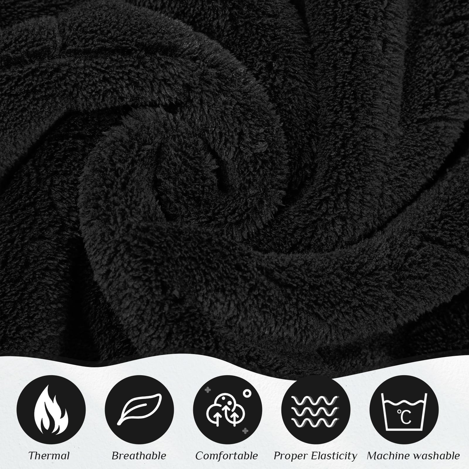 Tigeen Spa-Handtuchwickel für Damen, verstellbar, elastisch, leicht, Duschbezug für Badewanne und Dusche, 4 Stück (Schwarz, M)