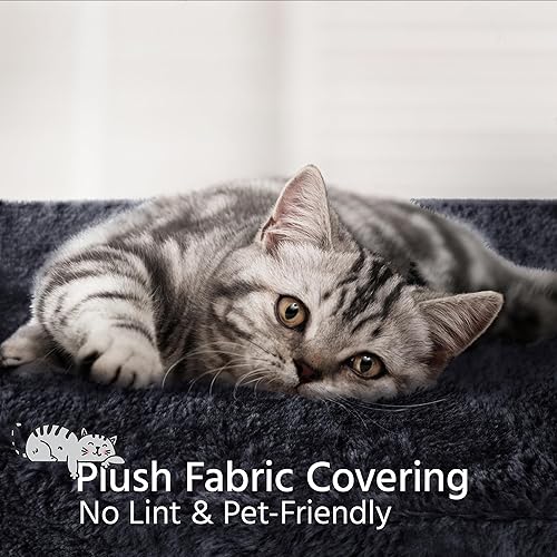 Miniatura 8 de Yaheetech Árbol para gatos de interior, torre para gatos de 36 pulgadas con percha extragrande, postes rascadores, tabla de rascar, bola colgante,