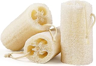 Natural Loofah Body Scrubber Sponge, Set of 3 Organic 5 Inch Luffa for E...