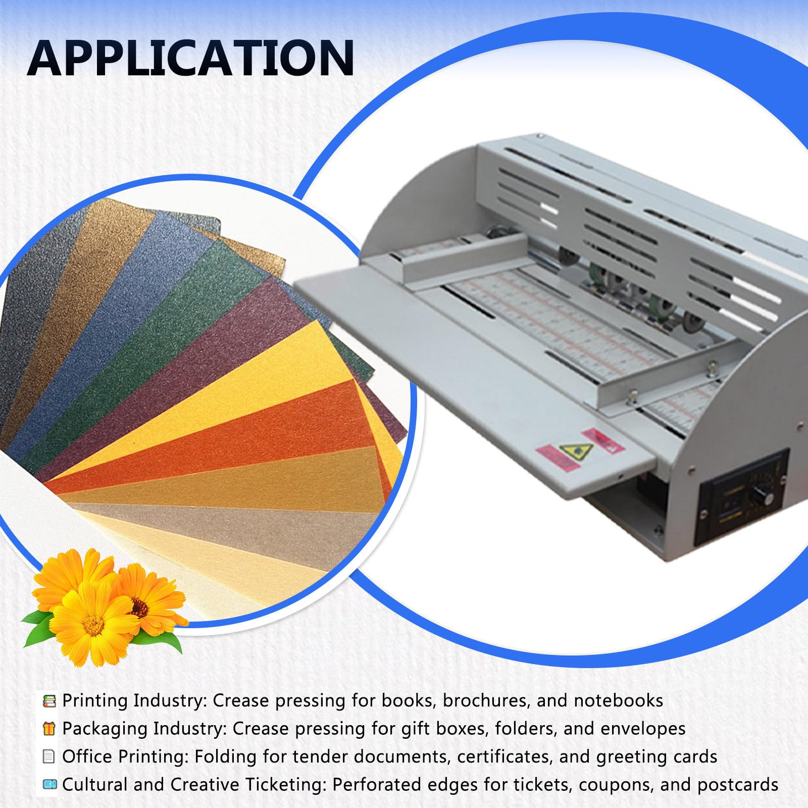 Máquina de plegado eléctrica para papel, perforadora con regla de escala, para tarjetas, invitaciones, boletos, portadas de libros