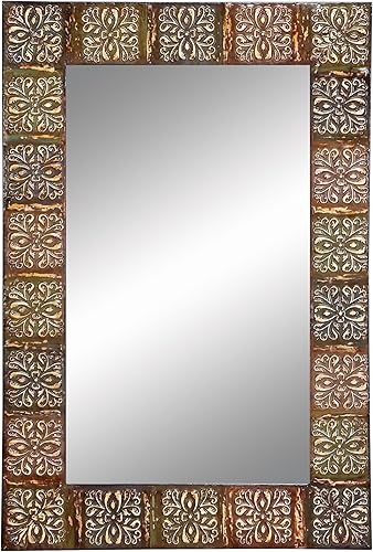 Espejo de pared con marco de metal con relieve Aspire Home Accents - 24W x 36H pulgadas., Marco de metal, Multicolor, 36"