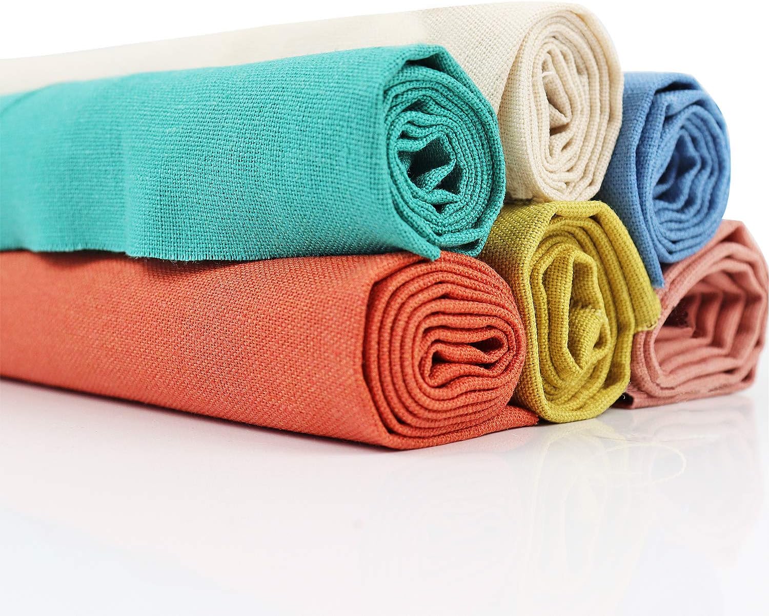 Embroidery Fabric-6 Pcs 6 Solid Colors Linen Needlework Fabric Cross Stitch Cloth for DIY Art Craft Handwork …