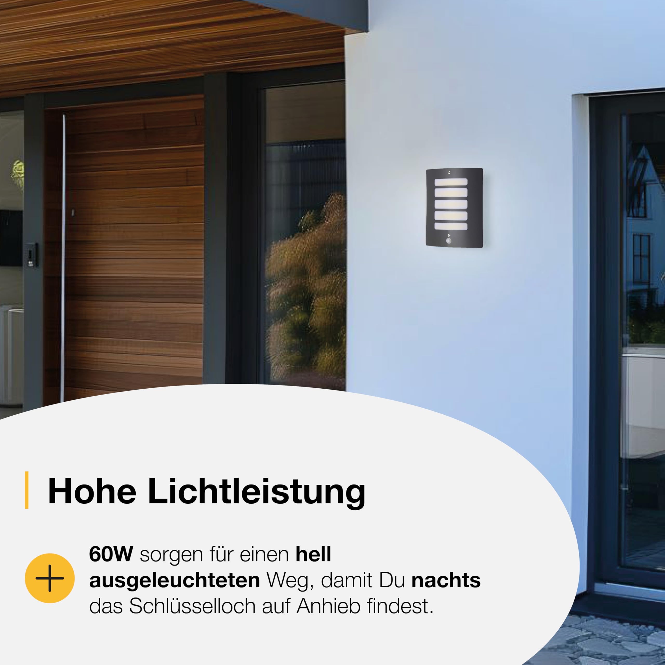 Lampada Da Parete Esterna Brilliant Cliffi Con Rilevatore Di Movimento - Antracite, IP44, E27 Dimmerabile