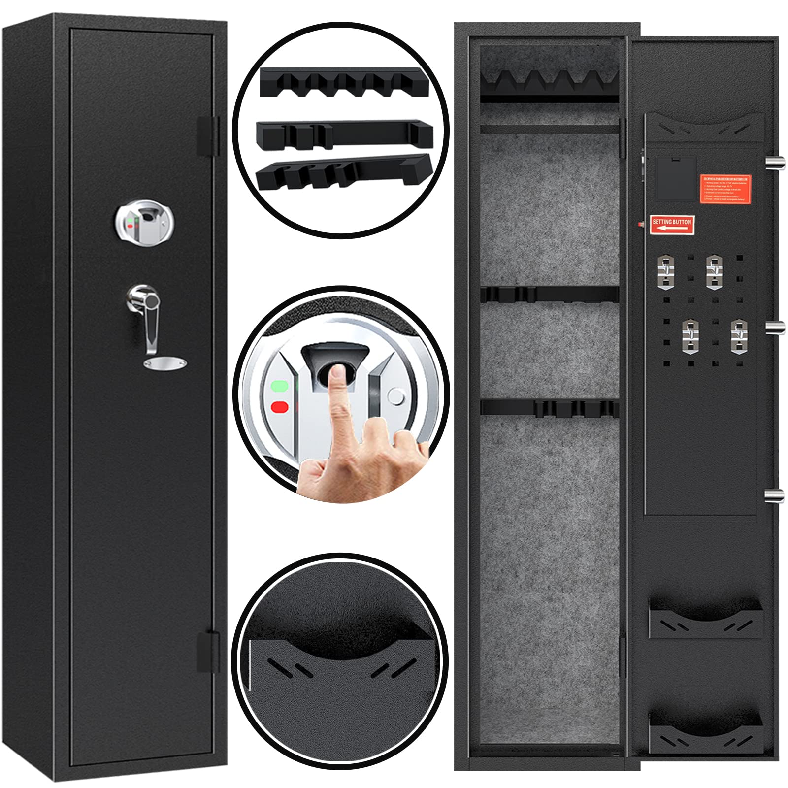 Buy KAER 35 Rifle Gun Safe,Gun Safes for Rifles and Pistols,Biometric
