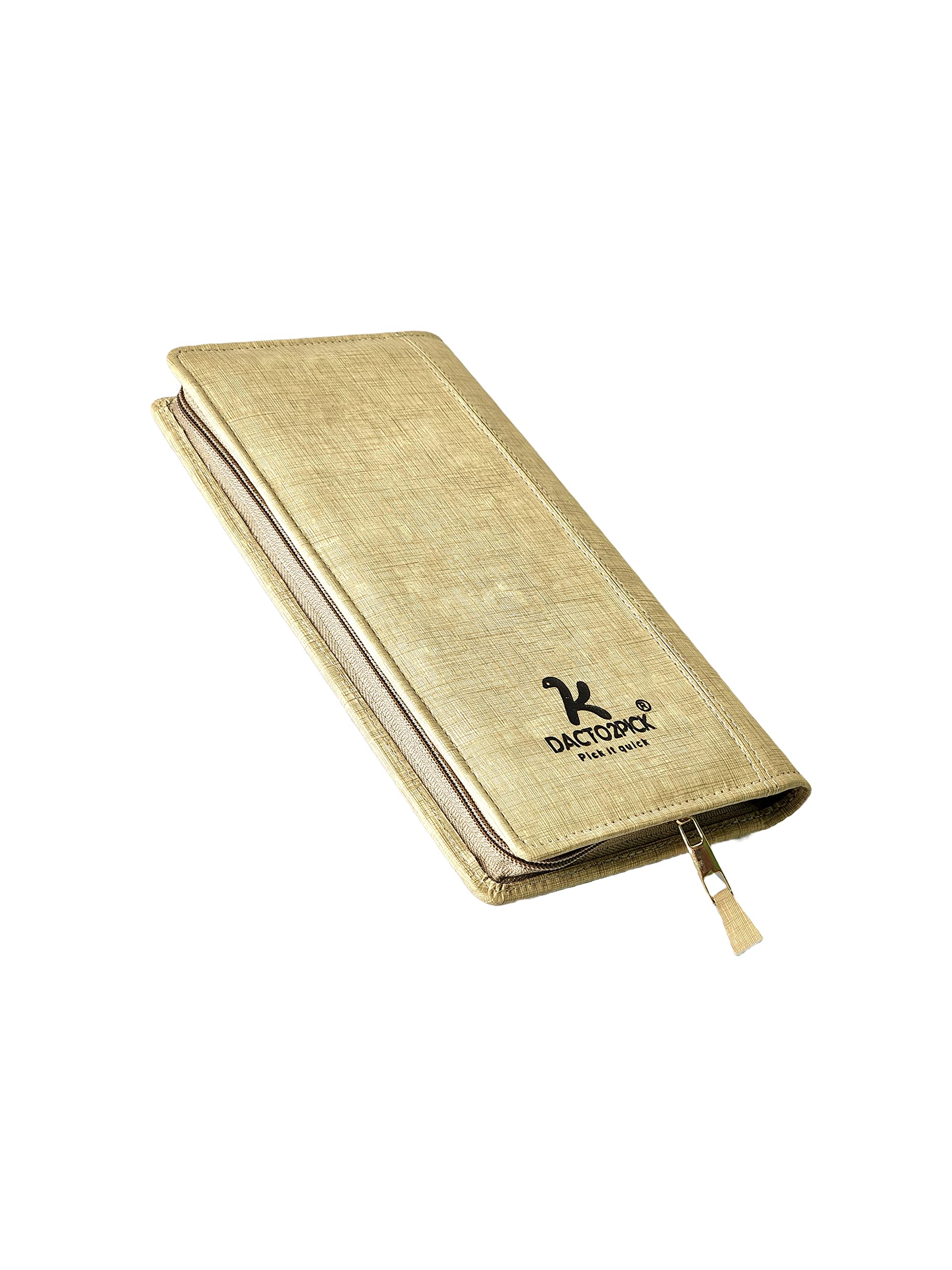 Dacto2pickPassport Holder Wallet with Multiple Hidden Compartments and Chain Pocket for Coins, Cash, USB, and Sim Ejector - Sleek and Stylish Design for Secure and Easy Travel Beige Colour