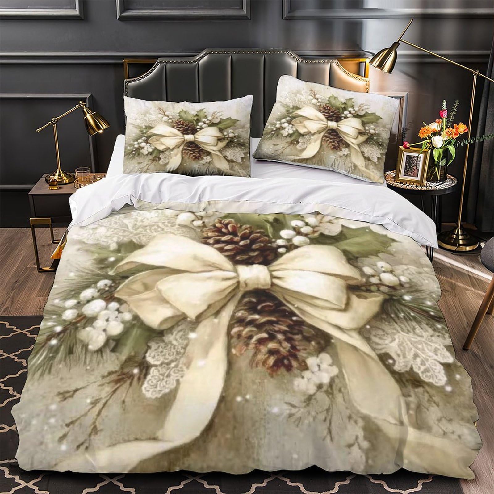 Parure de lit imprimé en 3D Chow-Chow 220x240 microfibre pour fille
