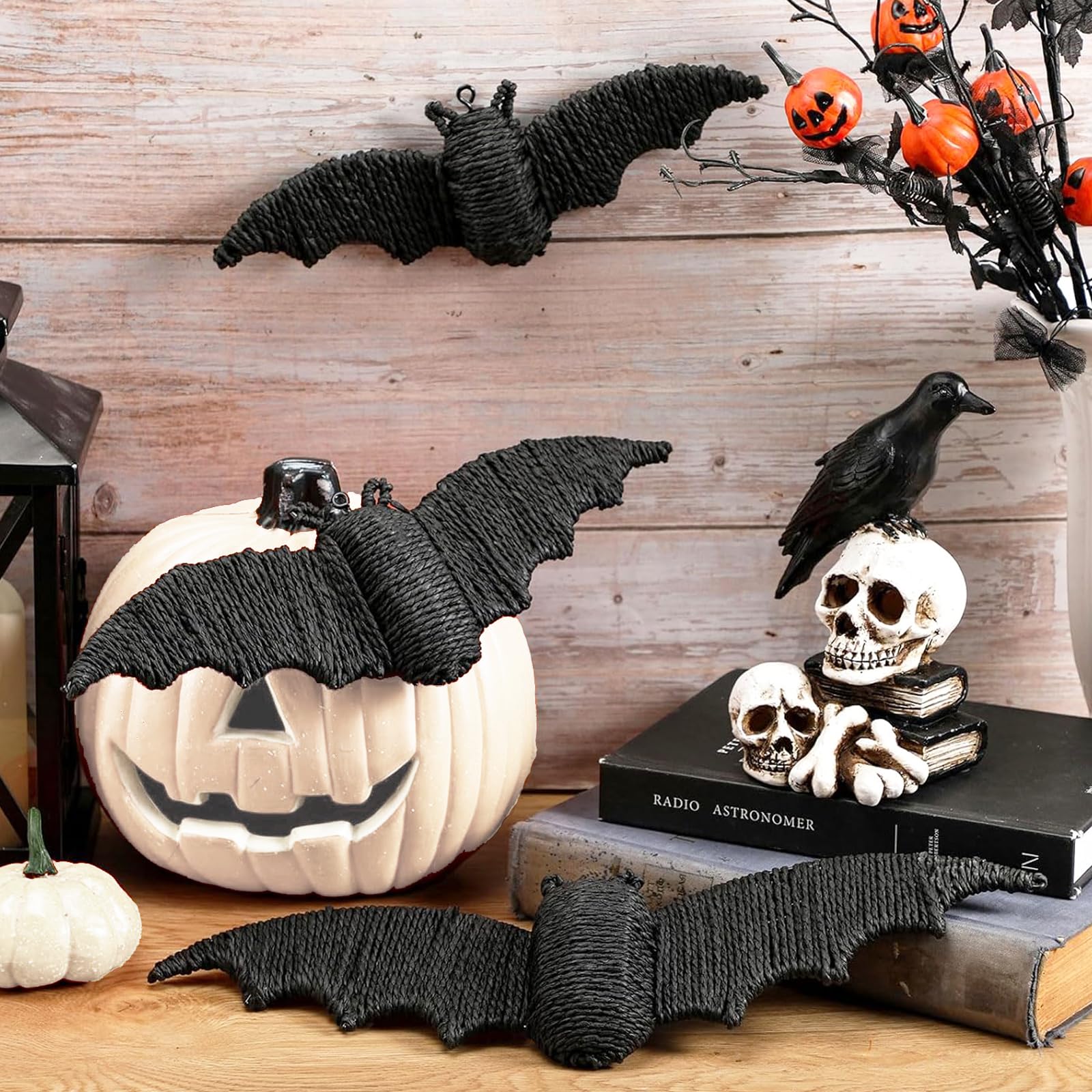 Amazon.com: Beeveer 3 Pcs Woven Rattan Bat Wall Hanging Halloween