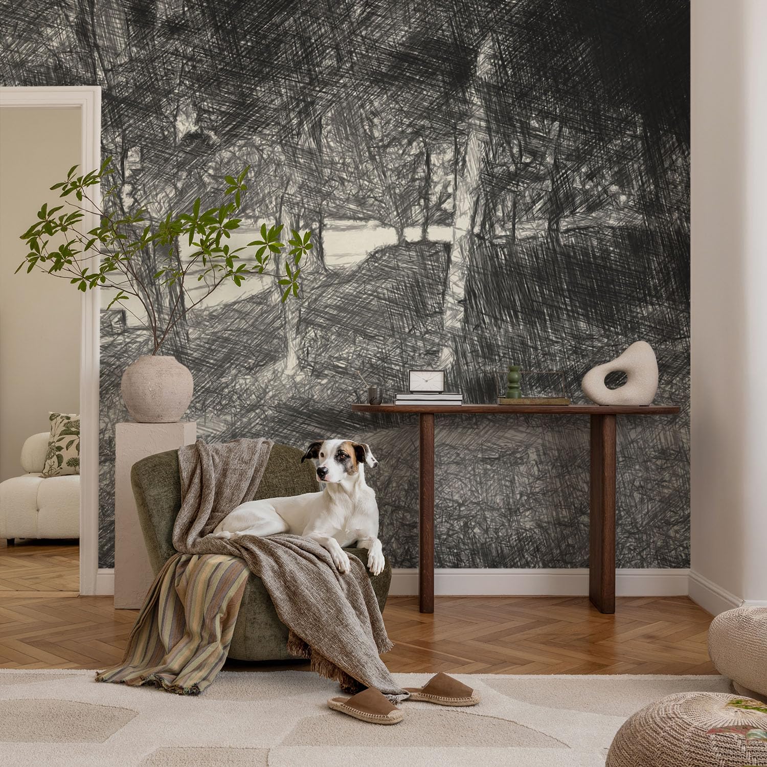 Papel Pintado Textil De Tejido No Tejido 250x250 cm Un paisaje tranquilo