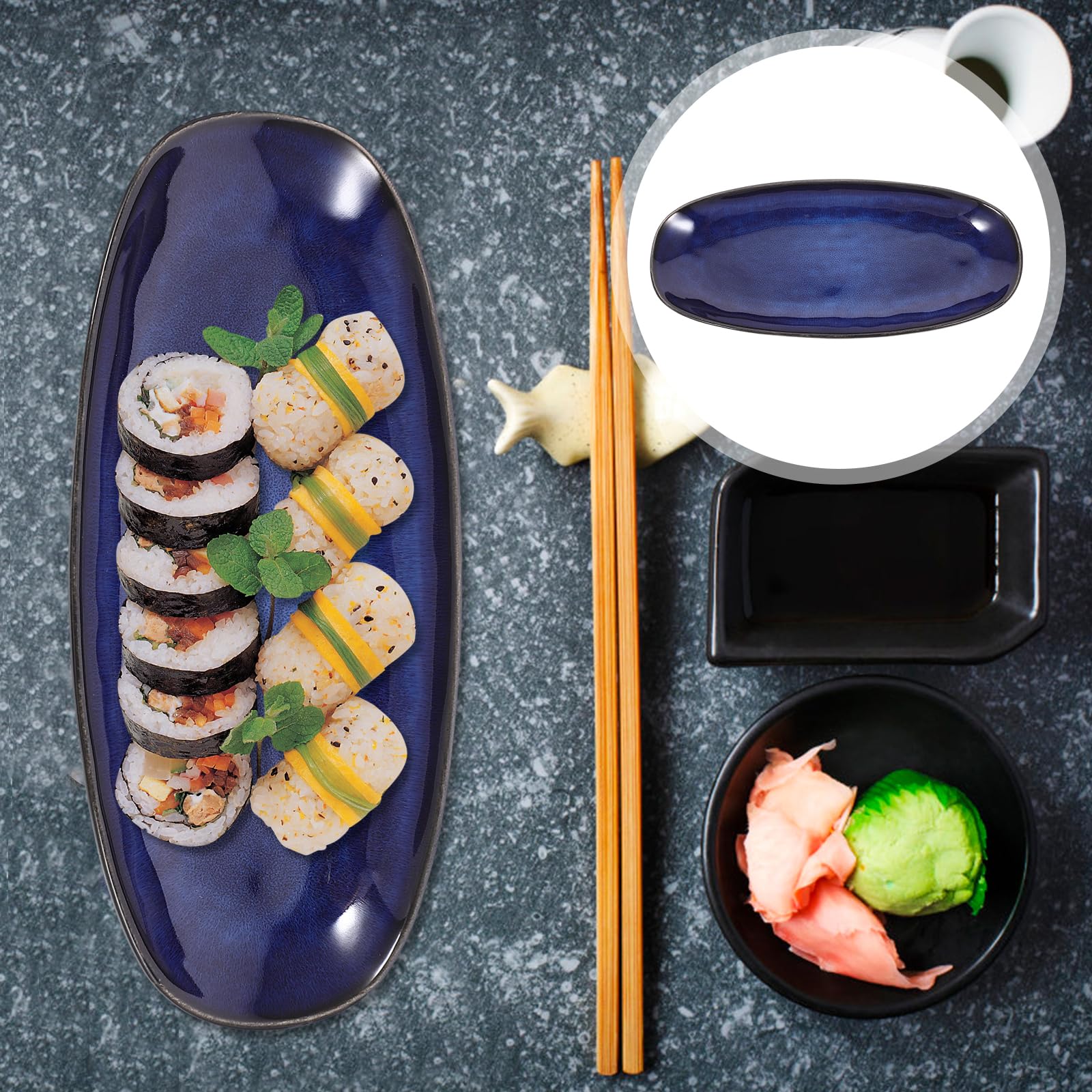 Cabilock Piatti Piatto da Portata Ovale Cena Piatti di Ceramica Che Serve Ware Partito Vassoi di Cibo Forno Cassetta di Sicurezza per La Turchia di Pesce A Base di Carne Antipasti Sushi da
