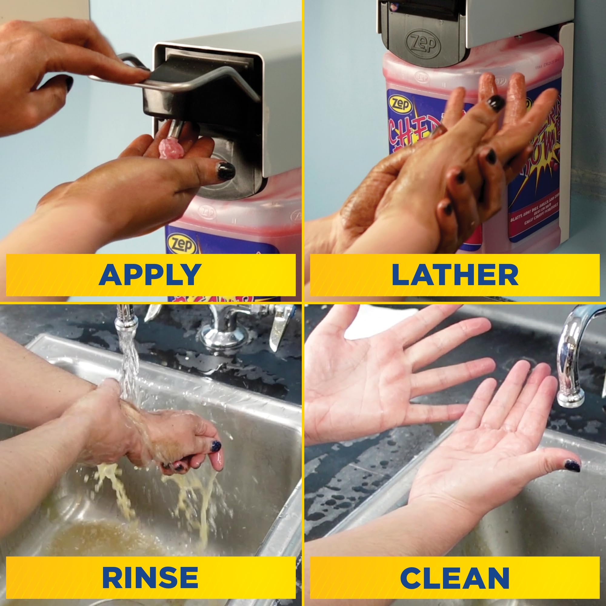 Zep Cherry Bomb Hand Cleaner and Zep D-4000 Hand Soap Dispenser