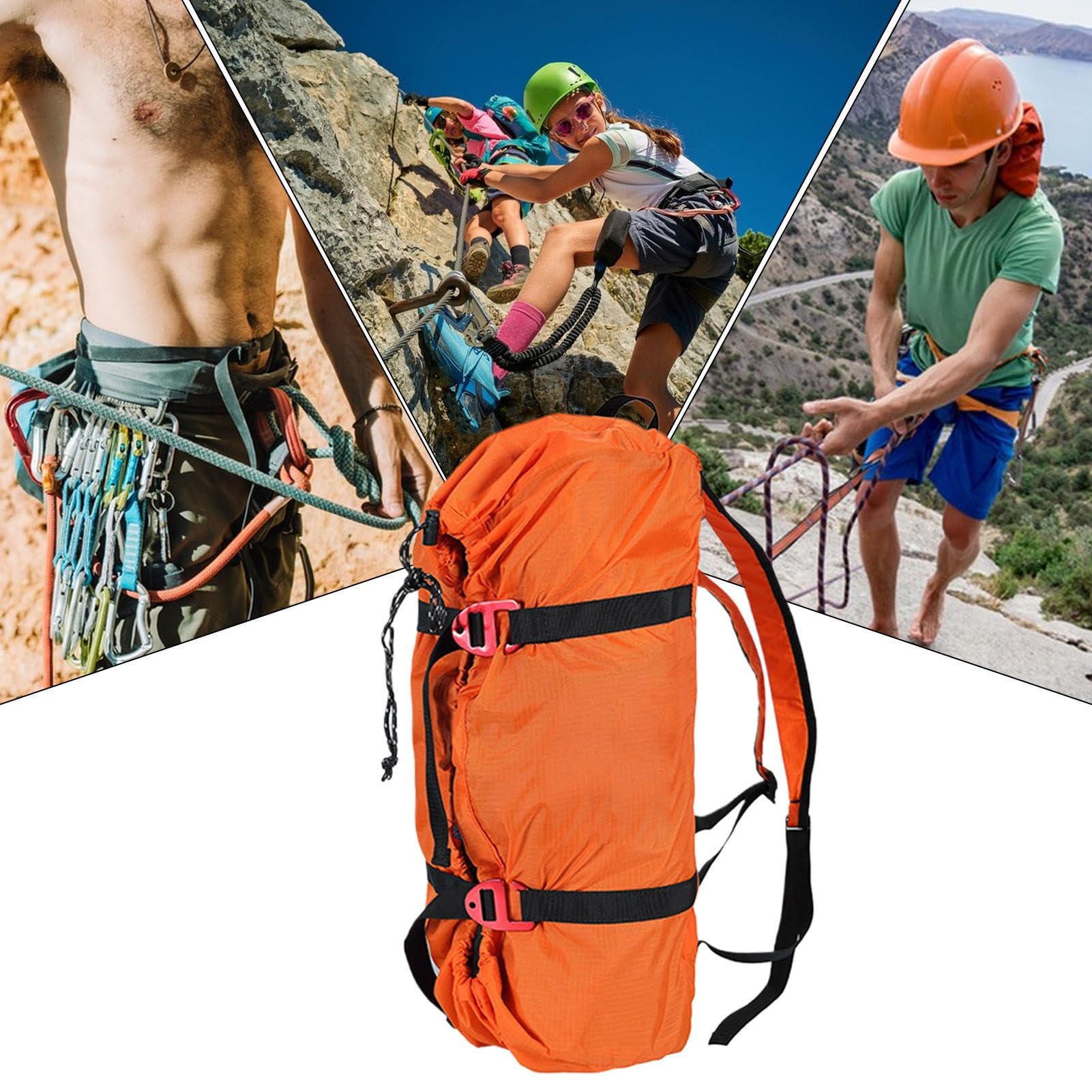 Profesional Bolsa de Cuerda Arborista - Cubo de Cuerda de Roca Reutilizable para Montañismo, Campamento