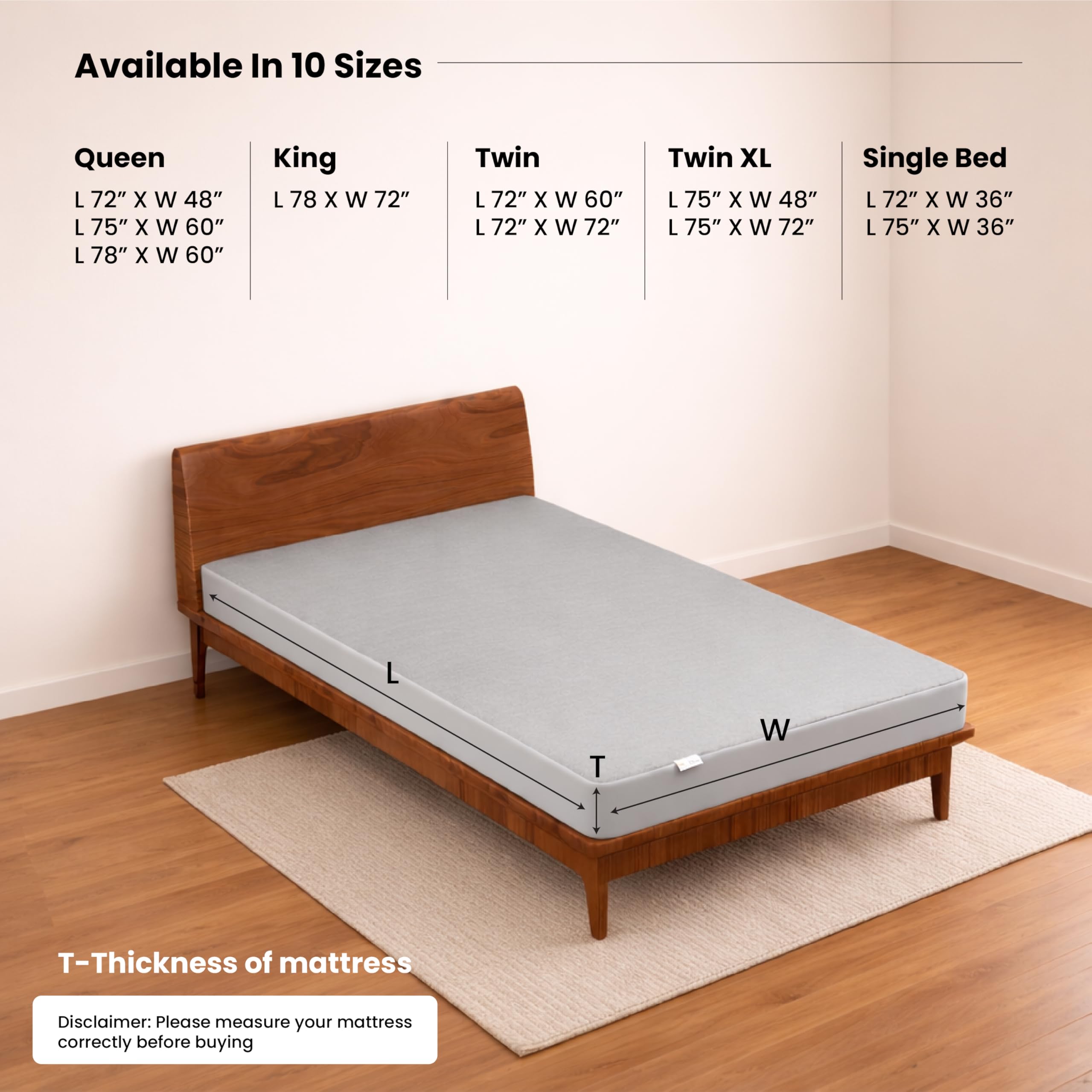 MY ARMOR Waterproof Mattress Protector King Size, 78x72, 6.5x6 feet, Double Bed Protector Sheet Cover, Breathable and Hypoallergenic Ultra Soft Fitted Terry Cotton Feel Fabric, Elastic Skirting, Grey 4