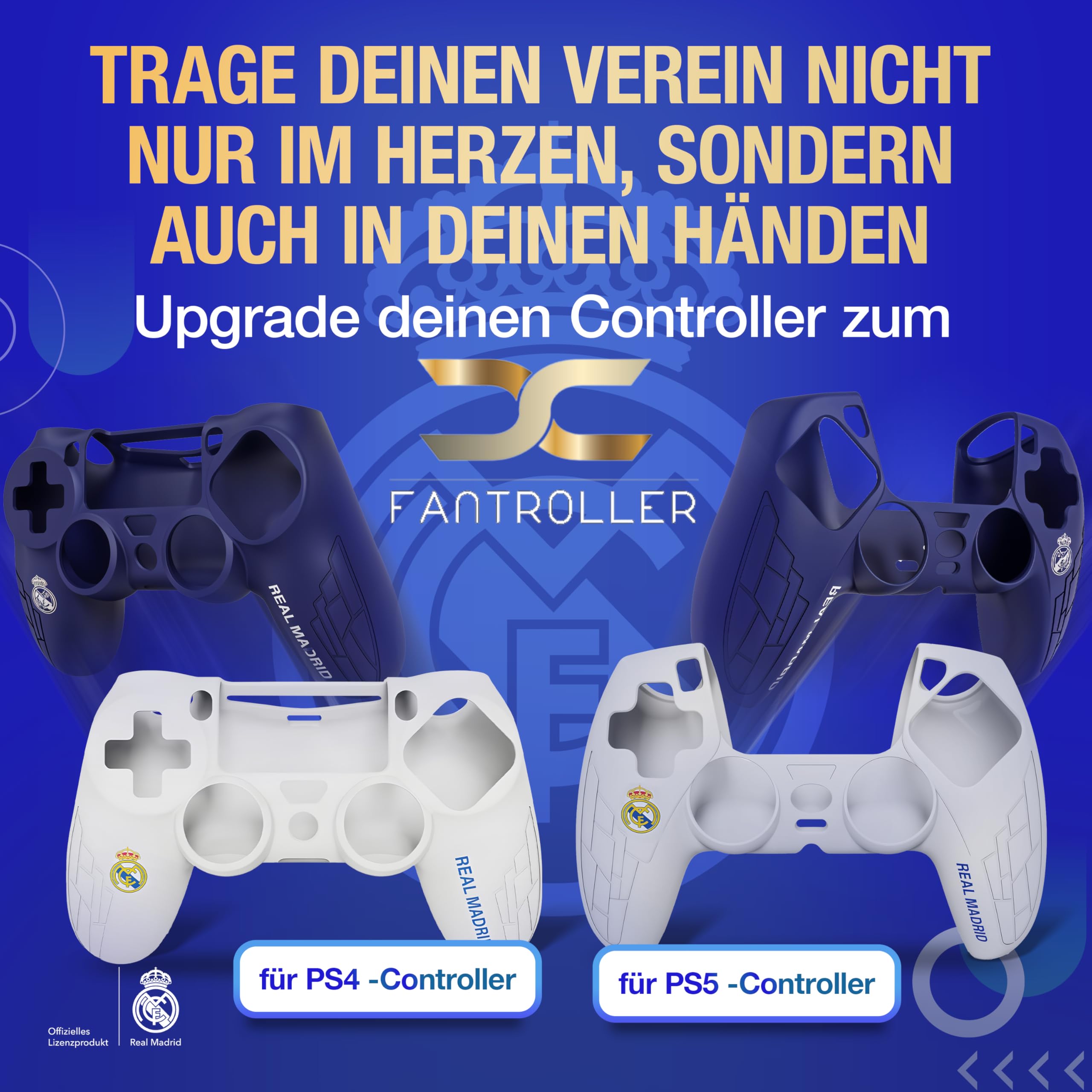 PS5 Controller Hülle Real Madrid Design blau weiß PlayStation 5