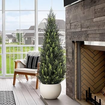 Amazon.com: ZEEOZE 3FT Artificial Cedar Topiary Trees (2 Pack