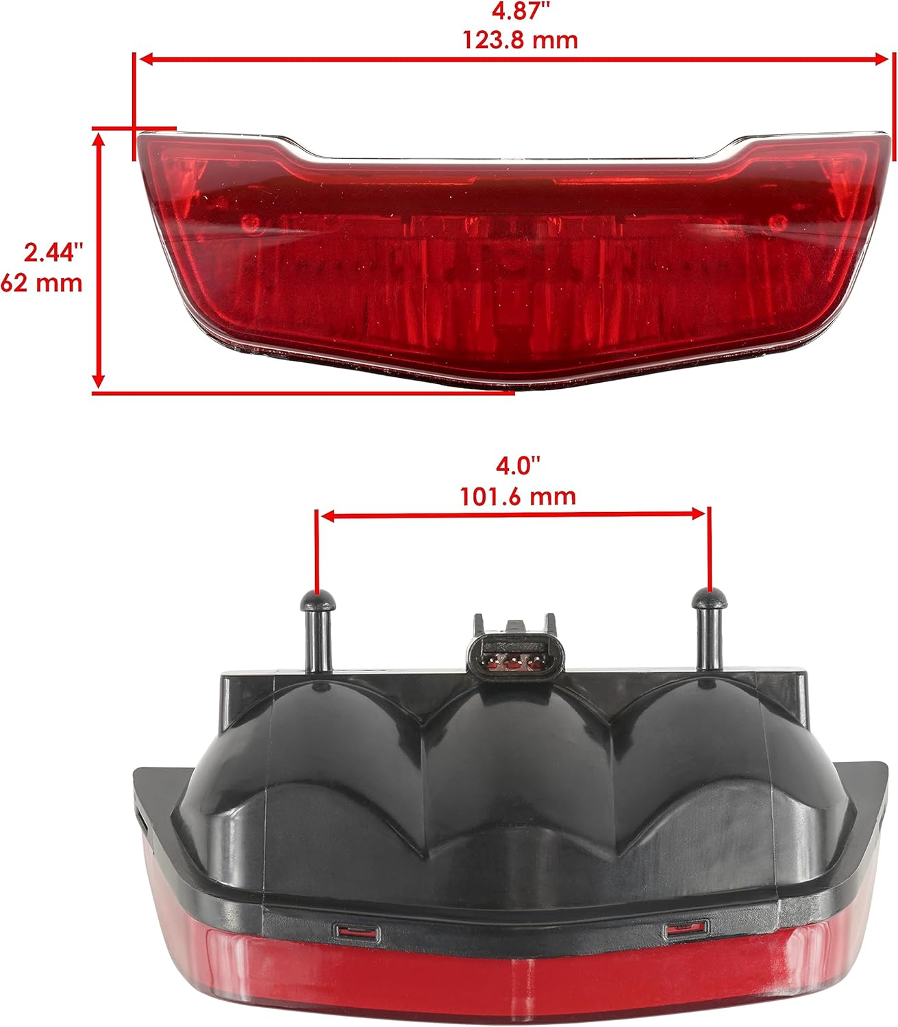 Caltric Rear Brake Taillight Assembly Compatible with Honda TRX420TE TRX420TM Rancher 420 2x4 2007 2008 2009 2010 2011 2012 2013