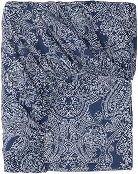 Lastikli  ar af, koyu mavi-beyaz, 90x200 cm