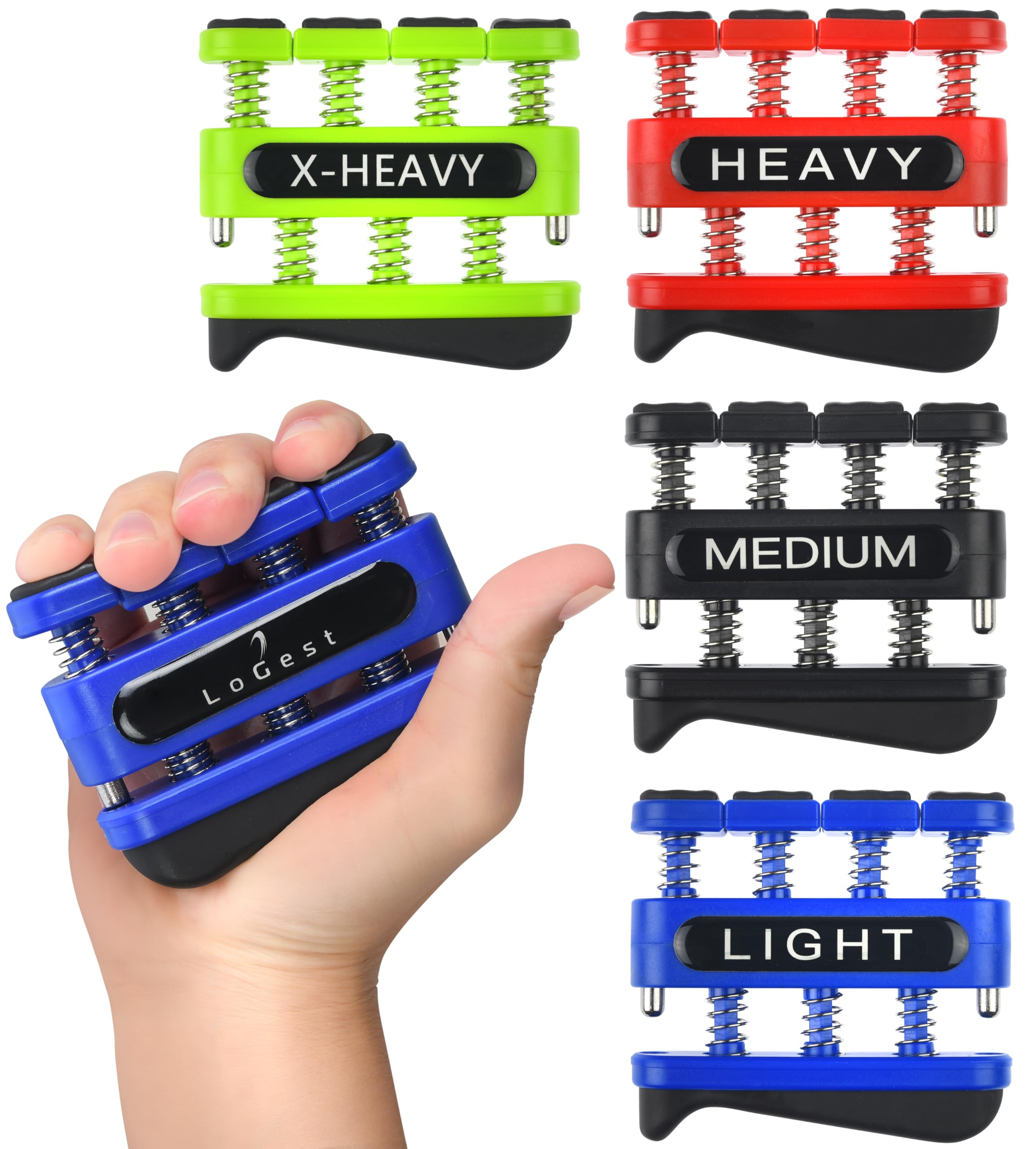 Finger Strengthener - Finger Exerciser for Forearm and Hand Strengthener - Hand Grip Workout Equipment for Musician, Rock Climbing and Therapy