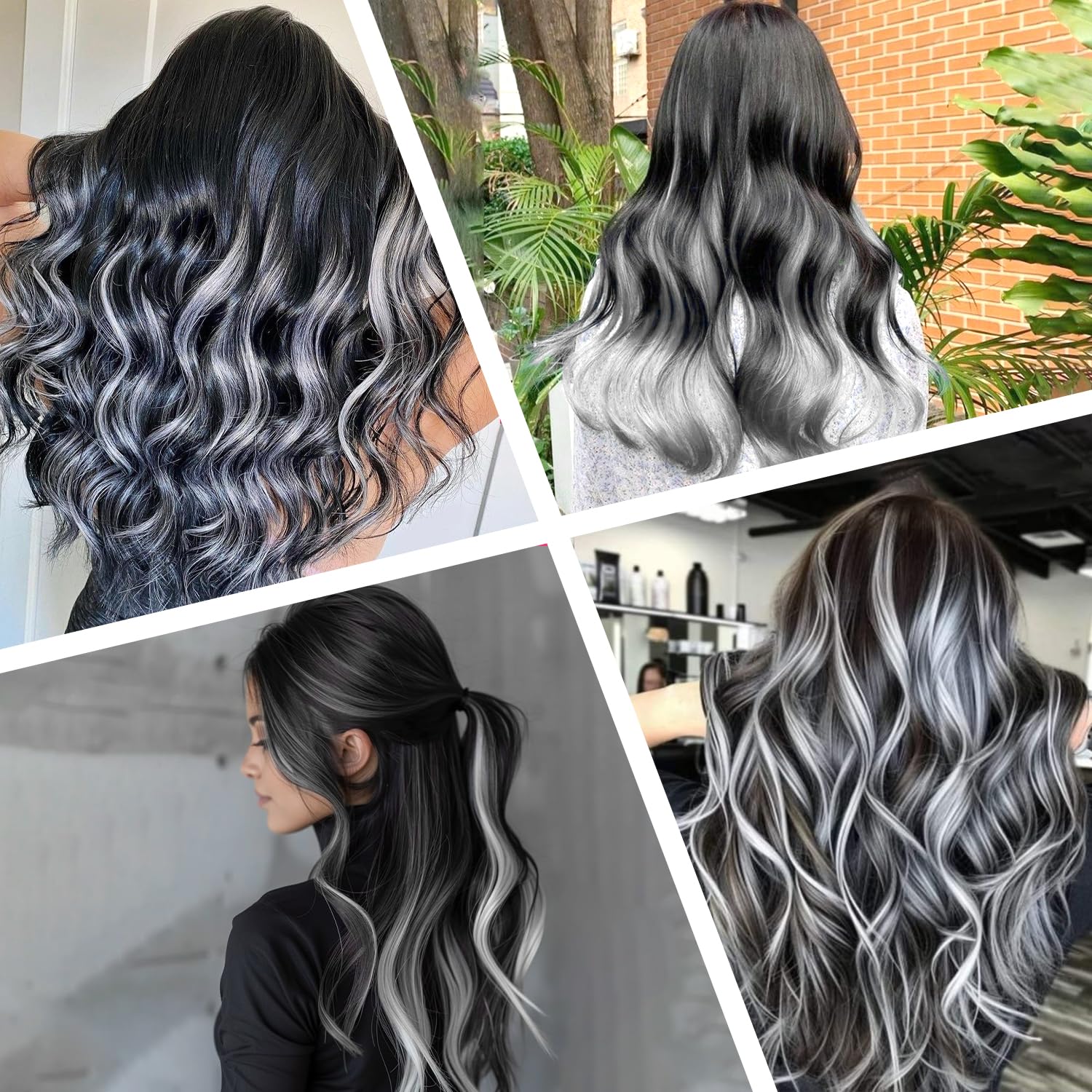 10 Pcs Hair Extensions Clip In, 22 Inch White Clip In Hair Extension for Kid Girls Women Party Daily Décor - Image 4