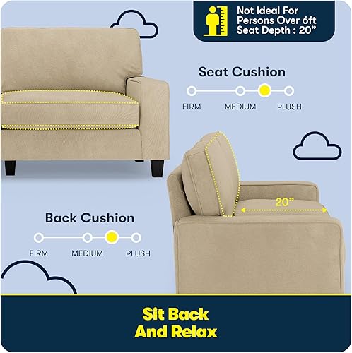 Miniatura 324 de Serta Palisades Sofás Tapizados para Sala, Sofá de Diseño Moderno, Tela, gris (Glacial Gray) gris (Glacial Gray),Beige,Marrón,Alforfón Beige,Marrón