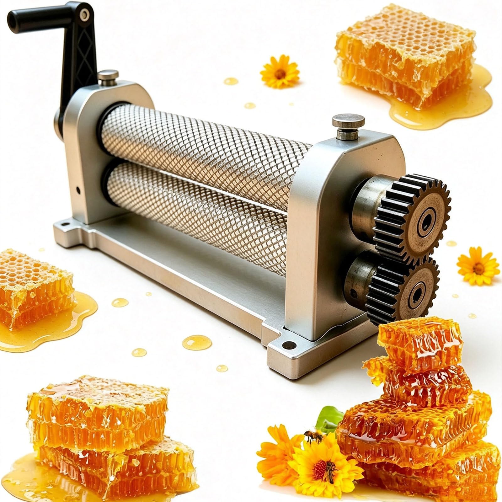 YANGYMM Manual Beeswax Comb Foundation Roller Mill, Beeswax Foundation Machine for Beekeeping 5.1MM