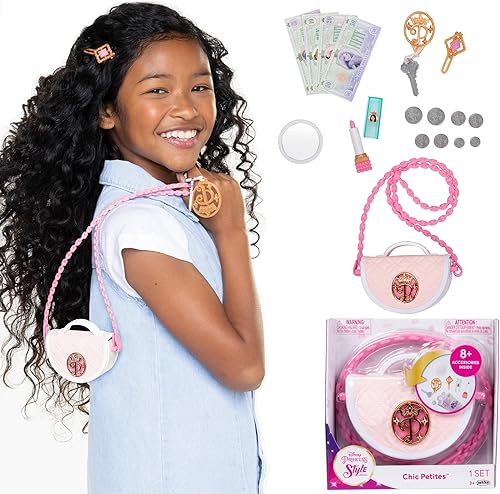 Disney Princess Style Collection - Mini bolso de vinilo suave para niñas con más de 5 accesorios para niñas a partir de 3 años