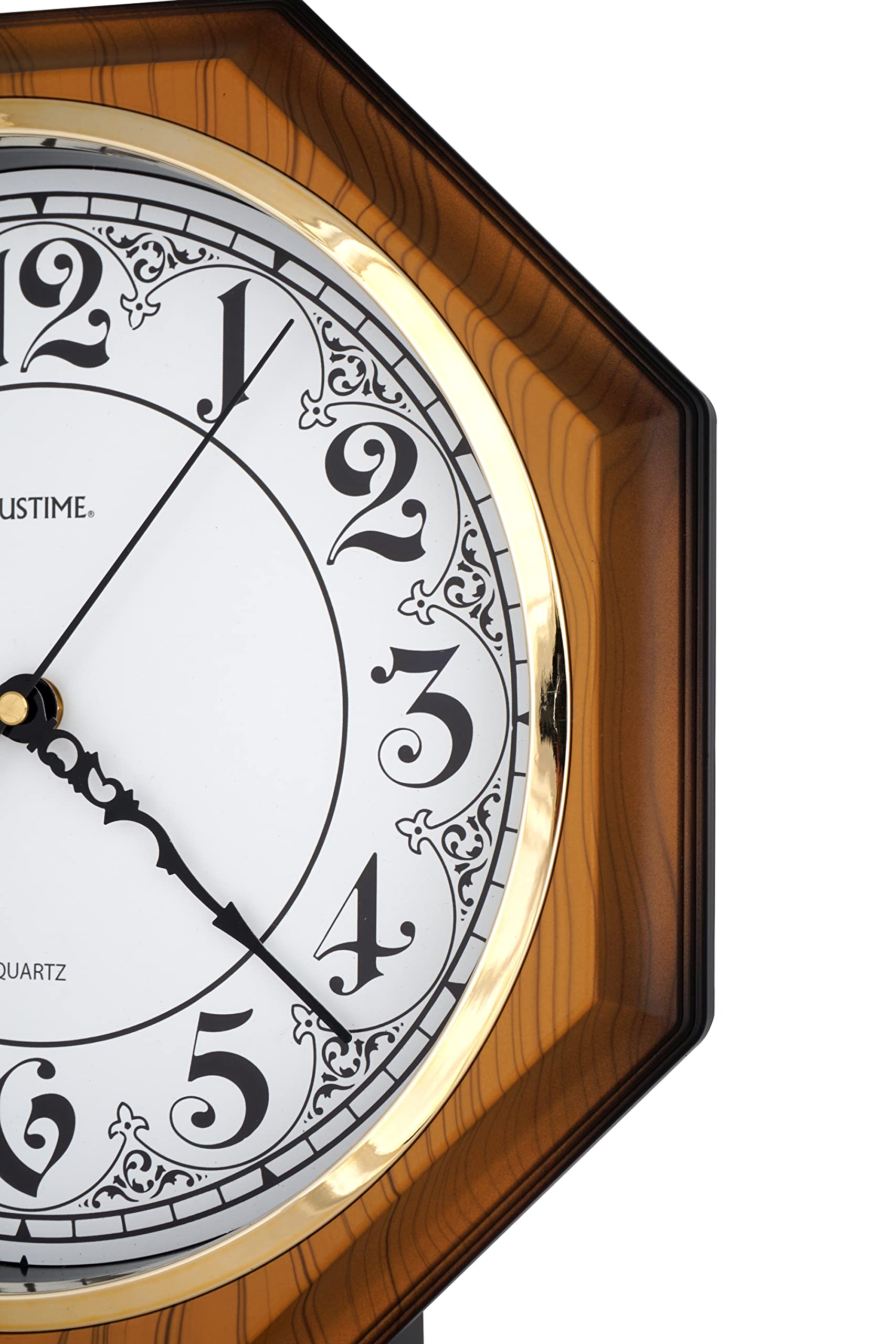Reloj de pared tradicional con péndulo árabe vintage para casa escolar con melodía de Westminster (grano de madera ligero AV-LW)