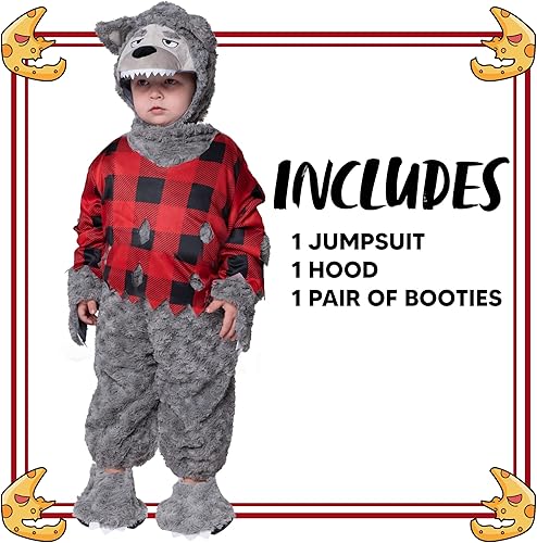 Miniatura 5 de Spooktacular Creations Disfraz de hombre lobo para bebé overol de lobo para niños pequeños niñas unisex disfraz de Halloween para fiesta de