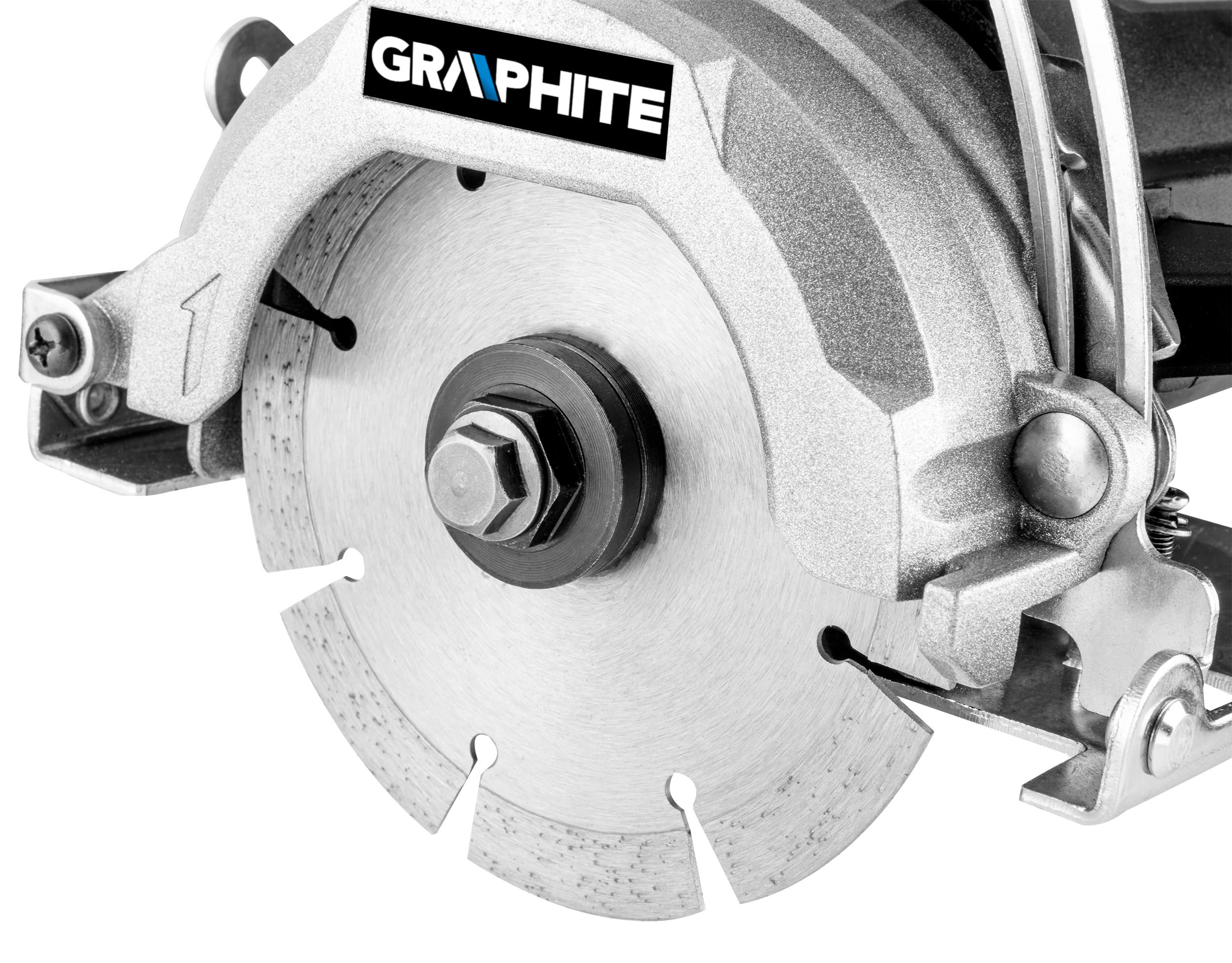 GRAPHITE Taglierina per gres porcellanato e pietra 1400 W, 125 mm; taglio a umido e a secco; set di collegamento dell'acqua; regolazione dell'angolo 0-45°; regolazione della profondità di taglio; lama